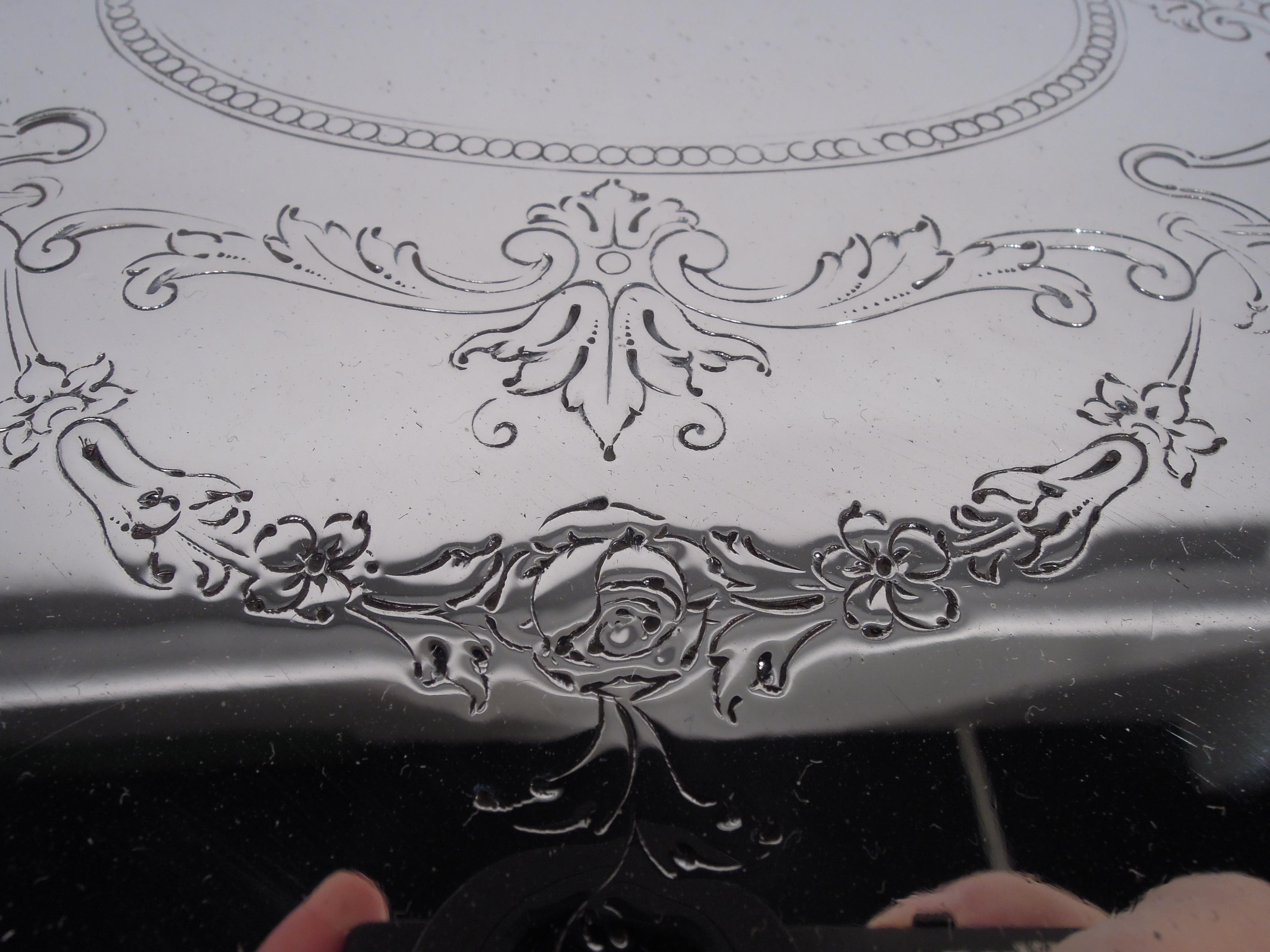 Large Antique Gorham Maintenon Sterling Silver Tray, 1923 For Sale 1
