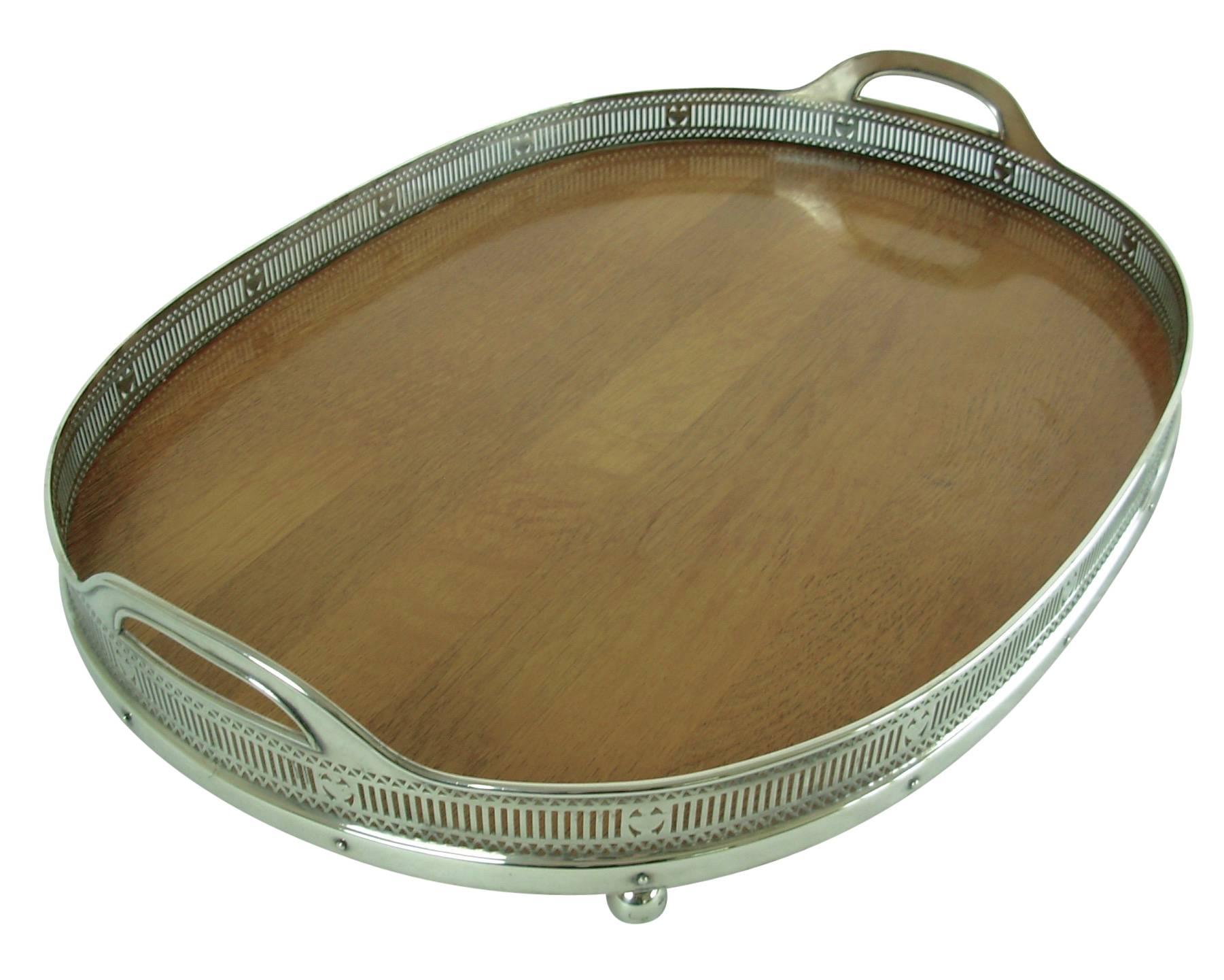 Large Antique Gorham Silver Tea or Serving Tray, American Late 19th Century 7