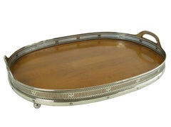 Large Antique Gorham Silver Tea or Serving Tray, American Late 19th Century