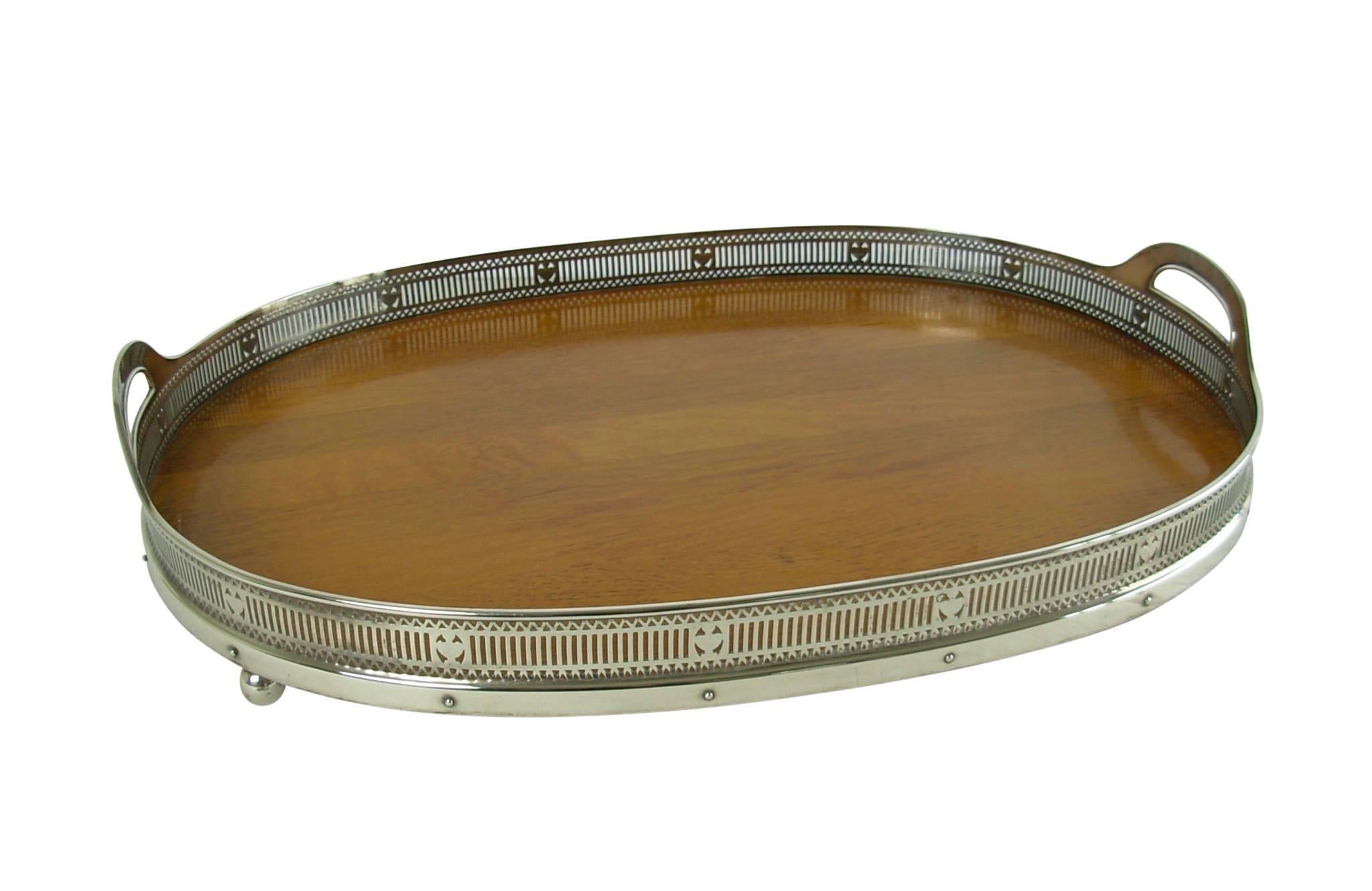 Silver Plate Large Antique Gorham Silver Tea or Serving Tray, American Late 19th Century
