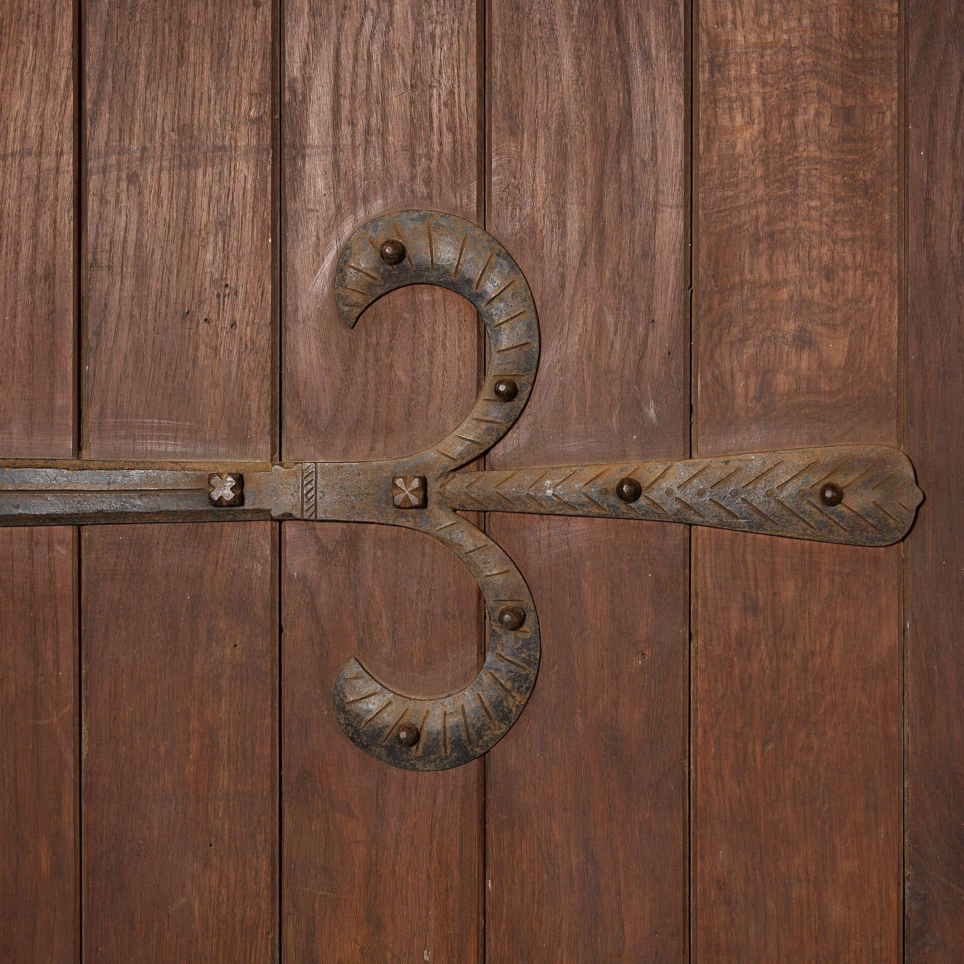 Gran puerta gótica antigua arqueada de roble en Bastante bueno estado para la venta en Wormelow, Herefordshire