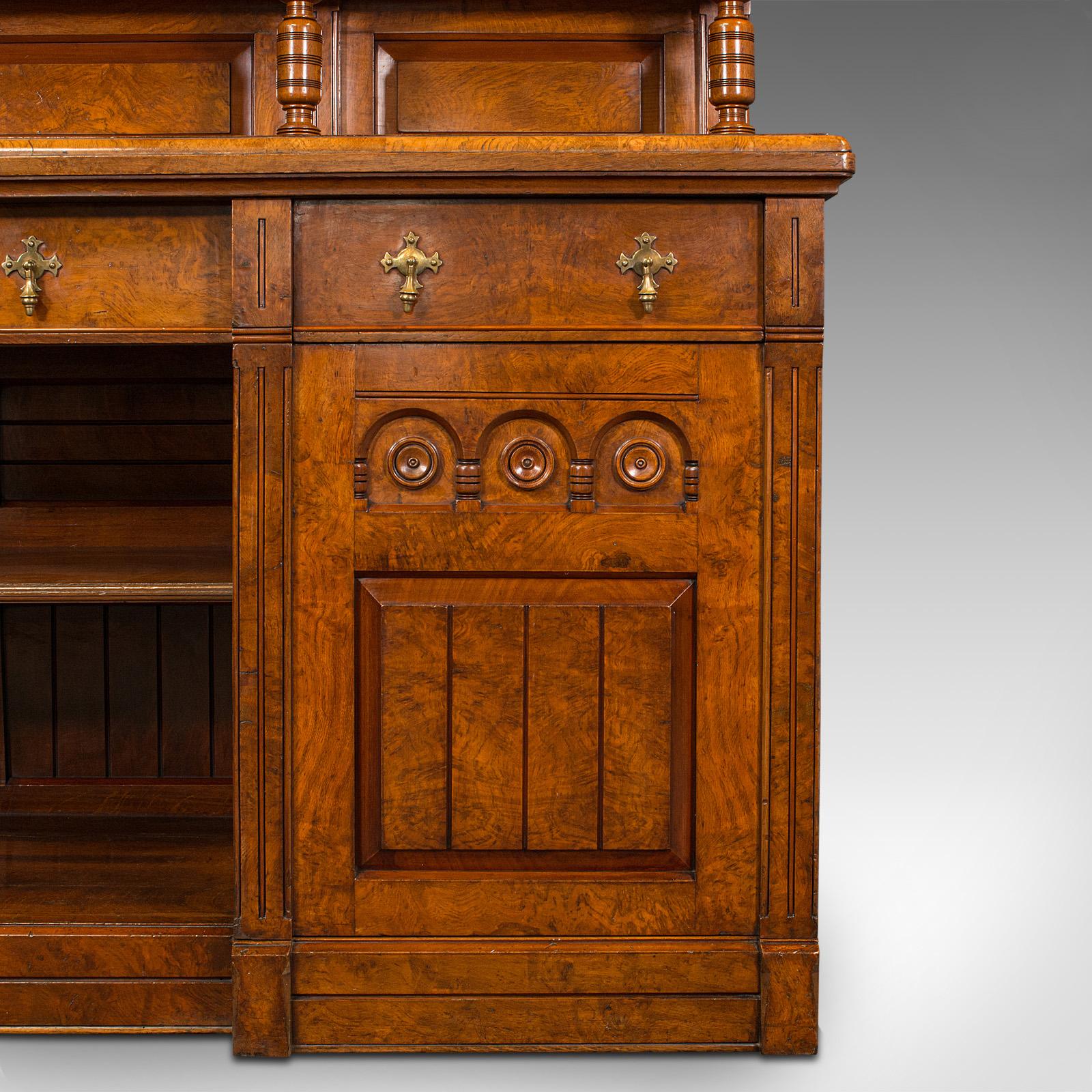 Large Antique Grand Sideboard, Scottish, Oak, Buffet Cabinet, Victorian, C.1860 For Sale 3