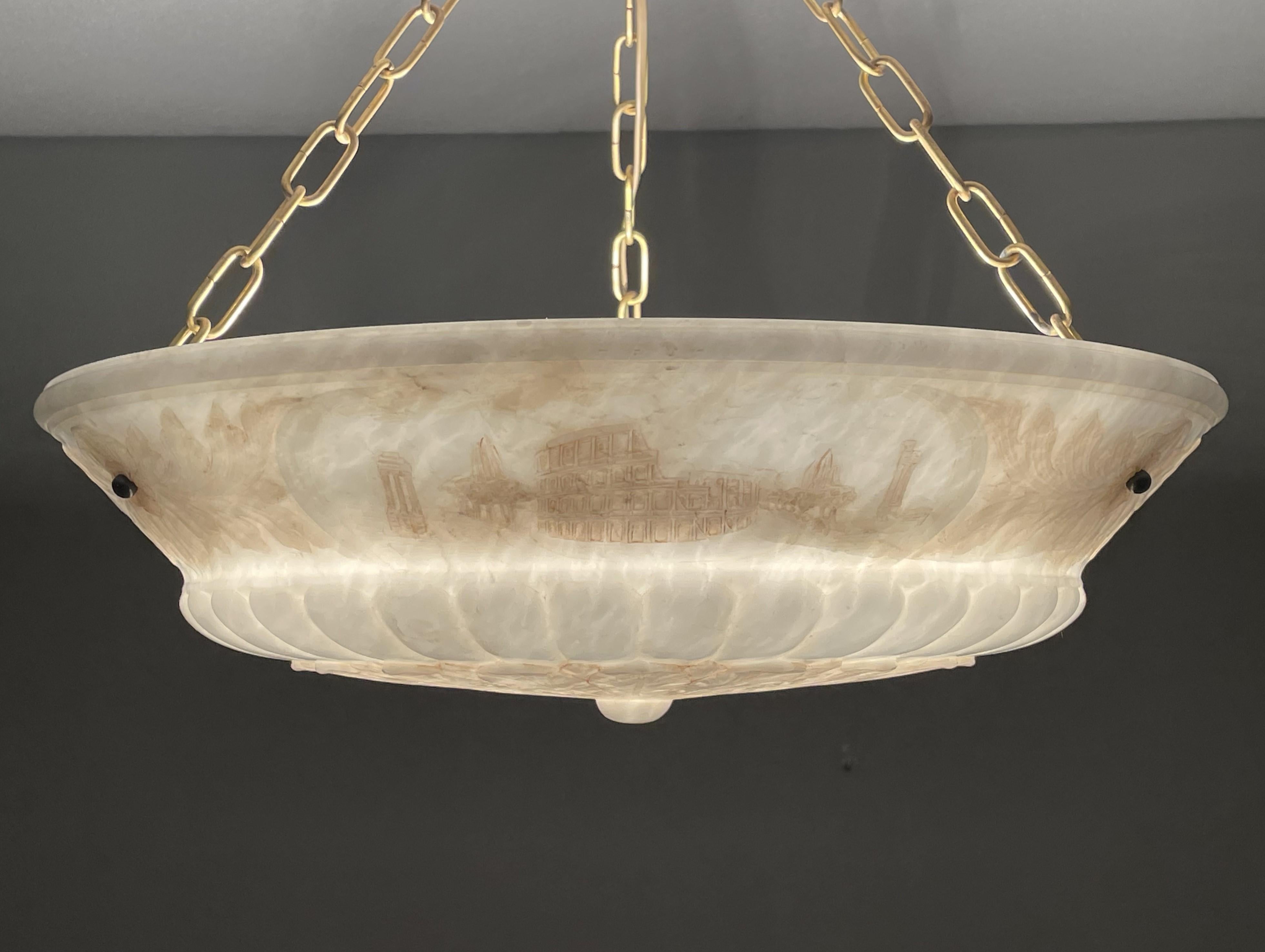 Großer antiker Grand Tour-Kronleuchter aus Alabaster, m. Italienische historische Schnitzereien Rom 3