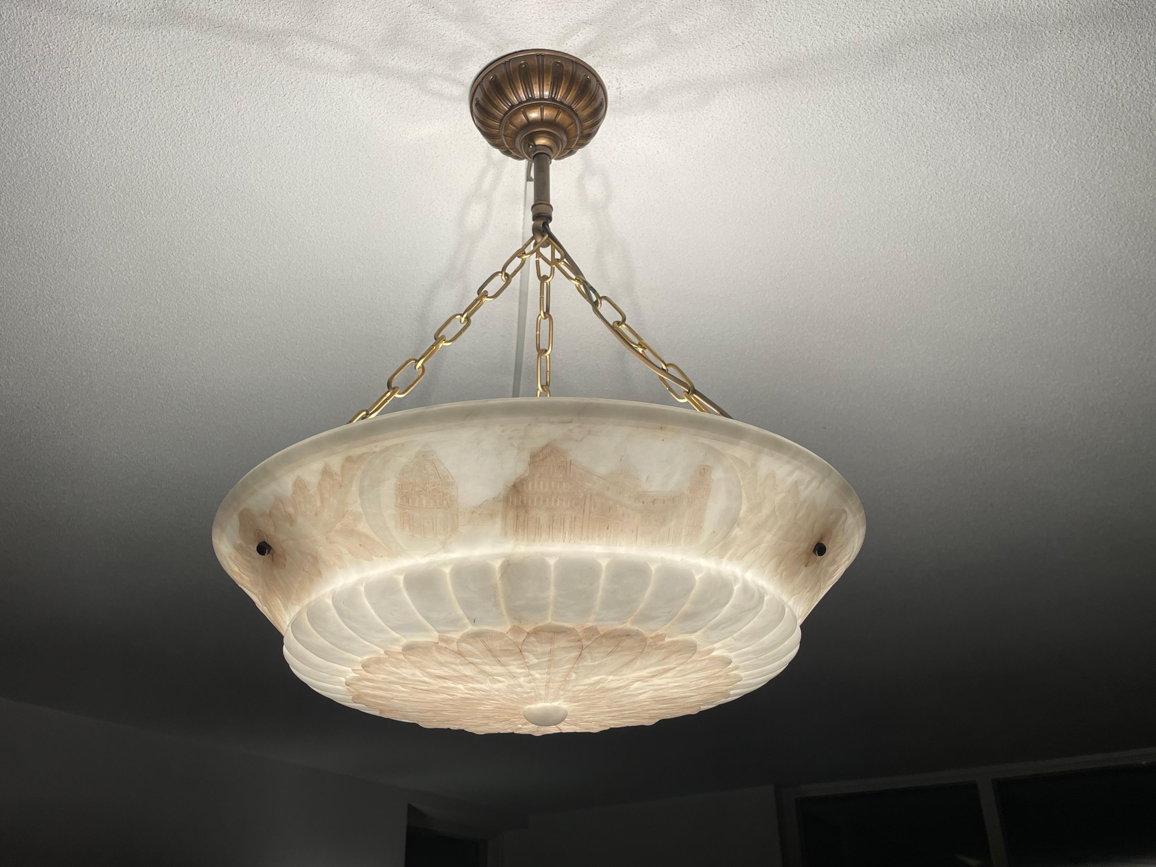 Großer antiker Grand Tour-Kronleuchter aus Alabaster, m. Italienische historische Schnitzereien Rom 4