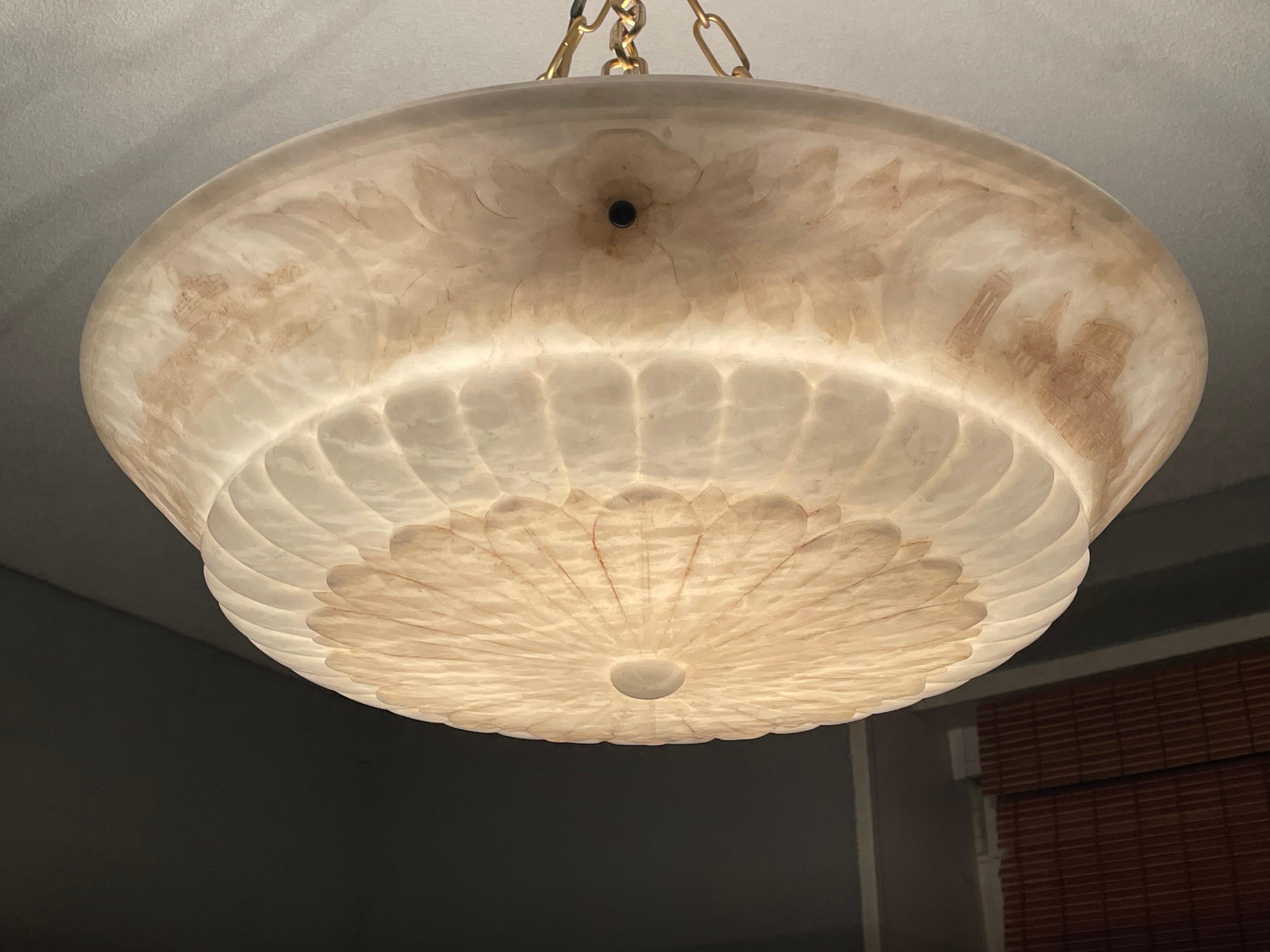 Großer antiker Grand Tour-Kronleuchter aus Alabaster, m. Italienische historische Schnitzereien Rom 8