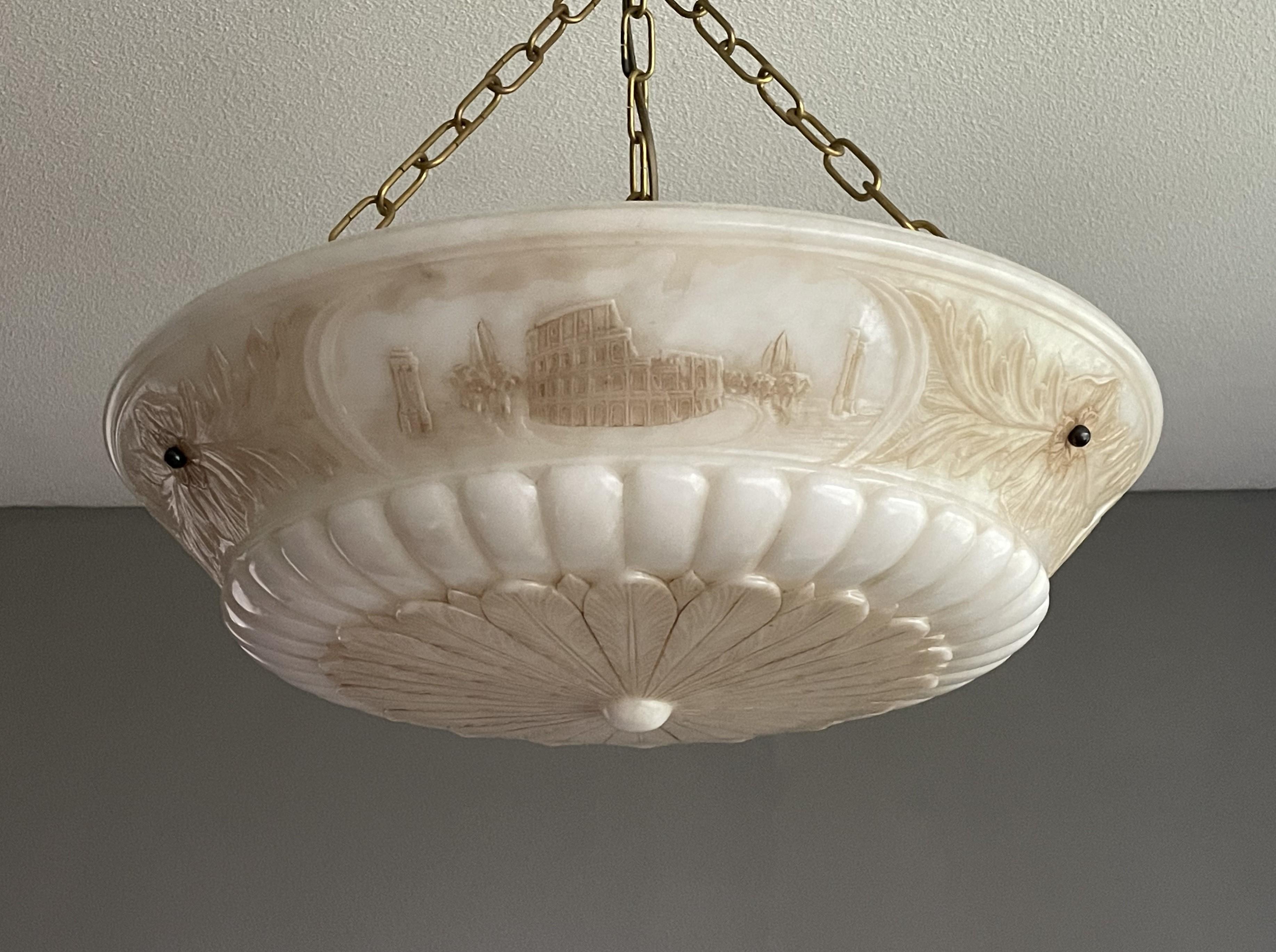 Custom made antiken Kronleuchter mit einem atemberaubenden Alabaster Schatten von fast 20 Zoll im Durchmesser.

Wenn Sie auf der Suche nach wirklich bemerkenswerten Antiquitäten sind, die mit Italien im Allgemeinen oder mit berühmten italienischen