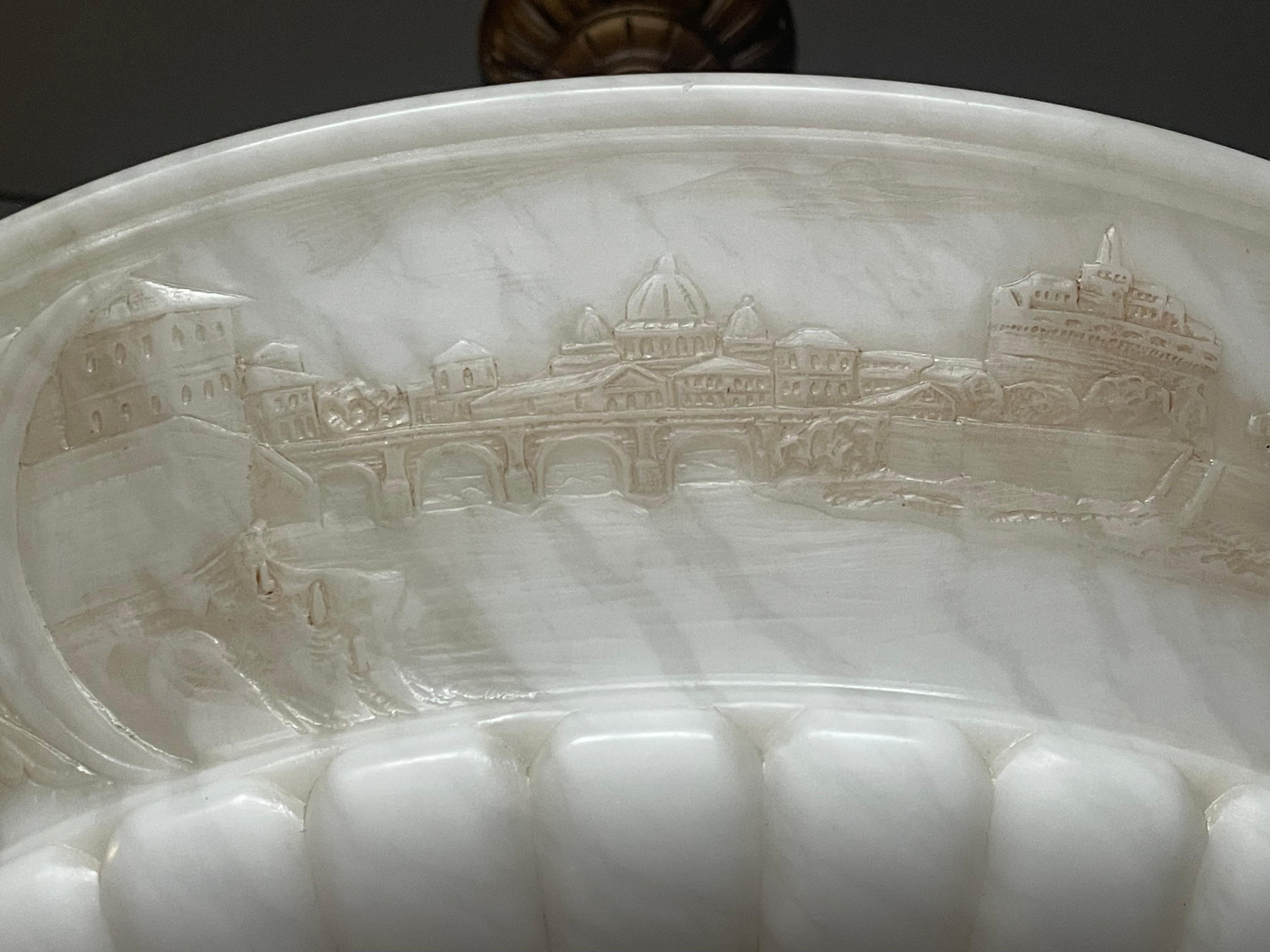 Großer antiker Grand Tour-Kronleuchter aus Alabaster, m. Italienische historische Schnitzereien Rom 11