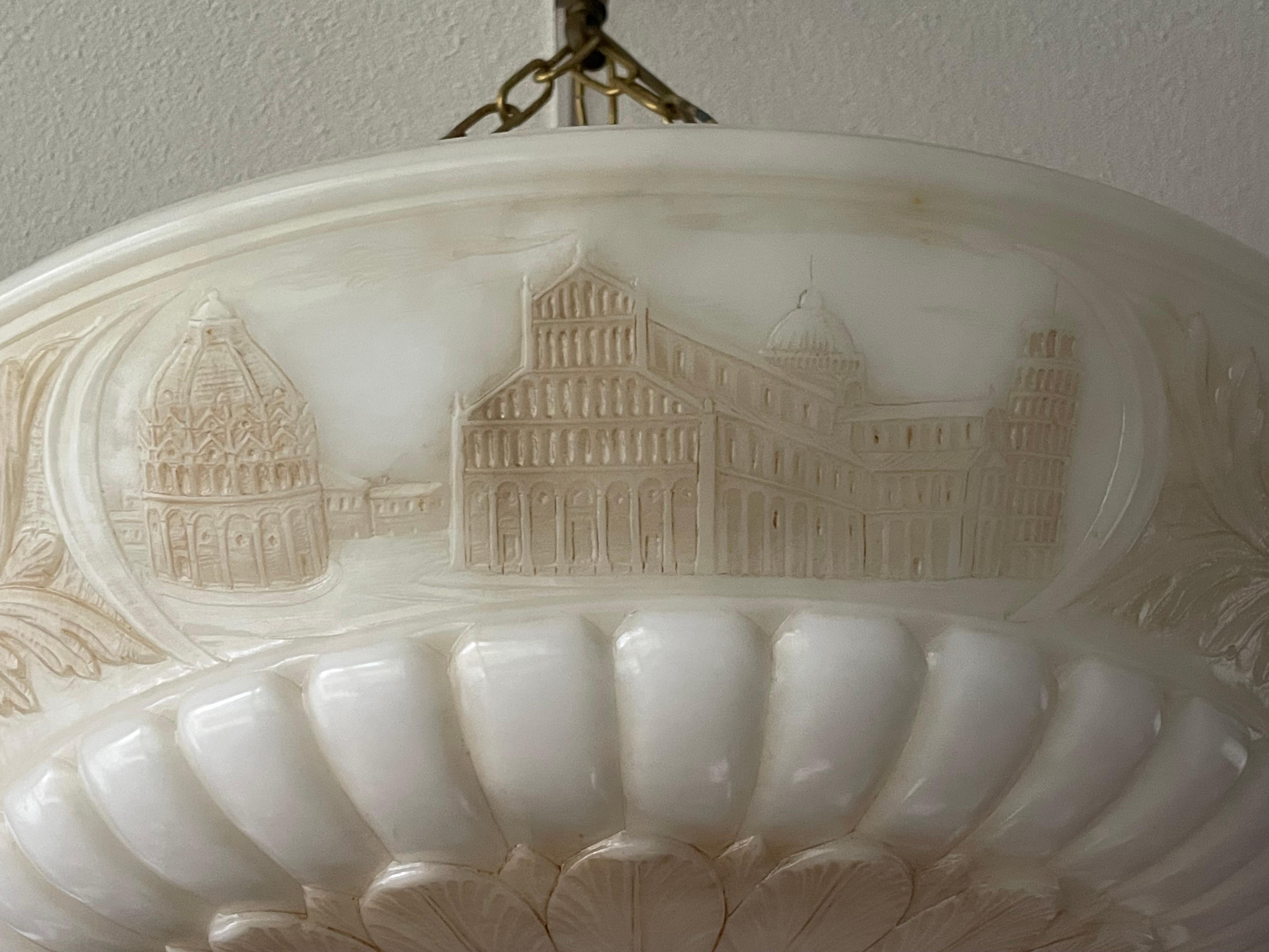 Großer antiker Grand Tour-Kronleuchter aus Alabaster, m. Italienische historische Schnitzereien Rom 5