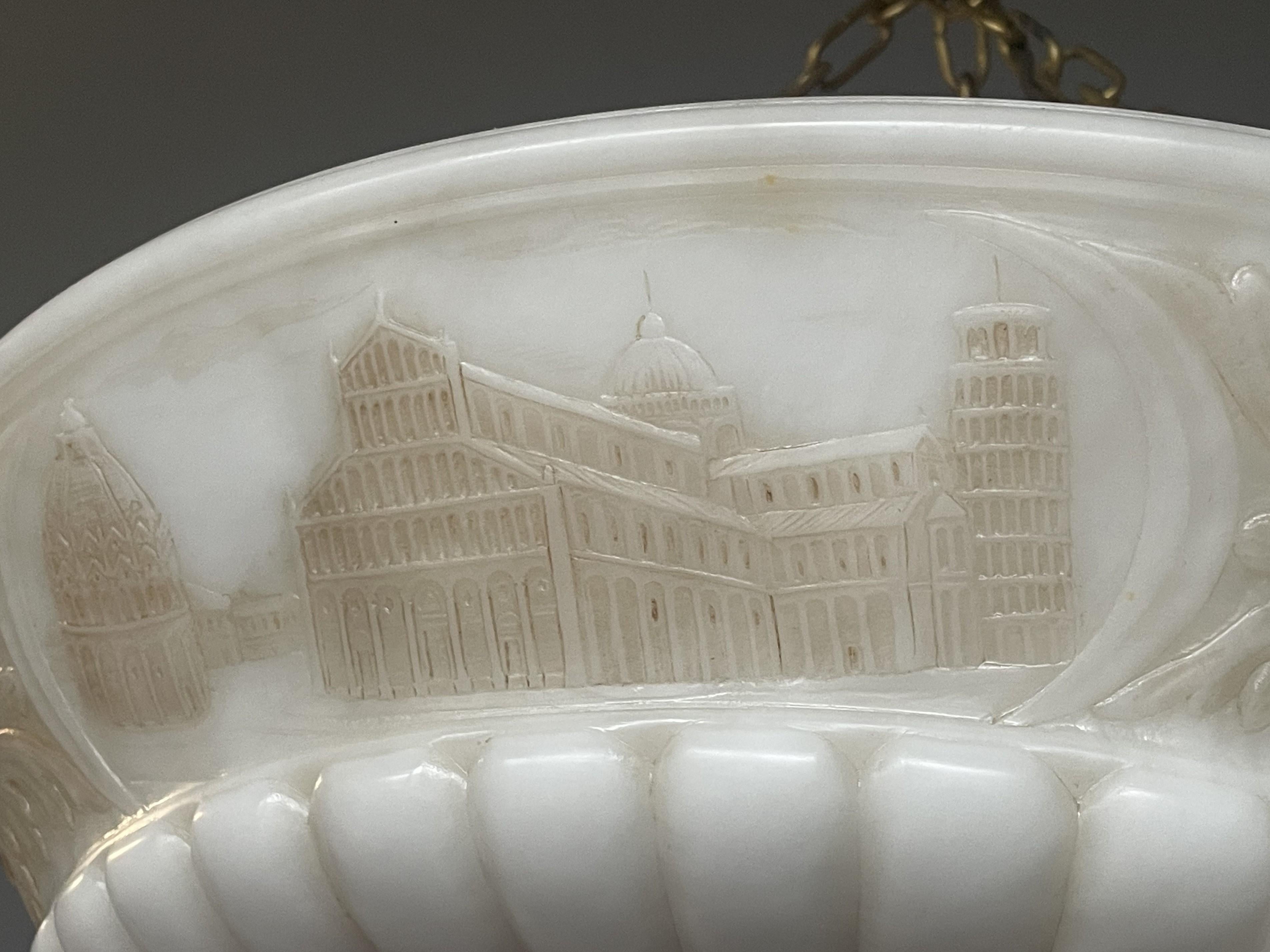 Großer antiker Grand Tour-Kronleuchter aus Alabaster, m. Italienische historische Schnitzereien Rom im Zustand „Hervorragend“ in Lisse, NL