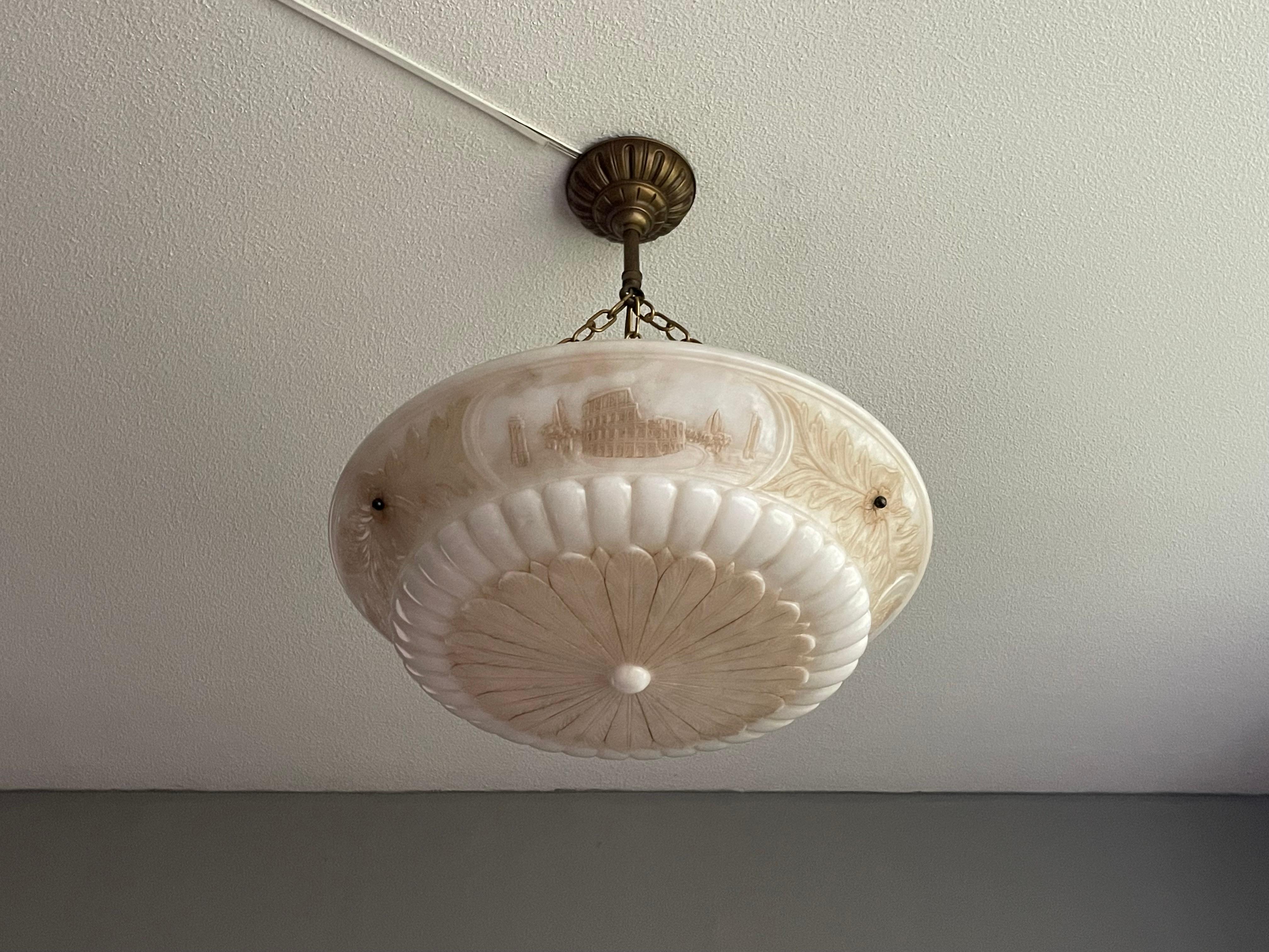Großer antiker Grand Tour-Kronleuchter aus Alabaster, m. Italienische historische Schnitzereien Rom 13