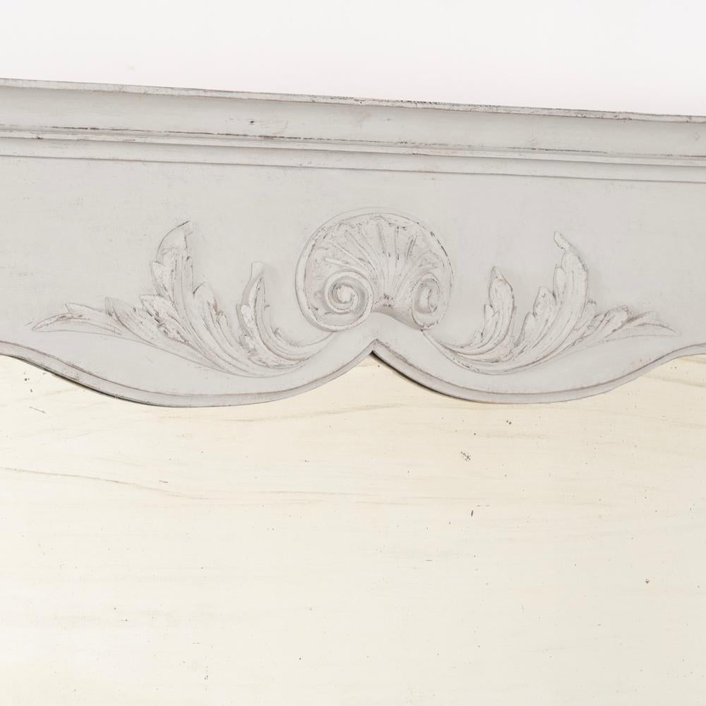 Large Antique Grey Painted French Country Mirror, Circa 1820-1840 In Good Condition For Sale In Round Top, TX