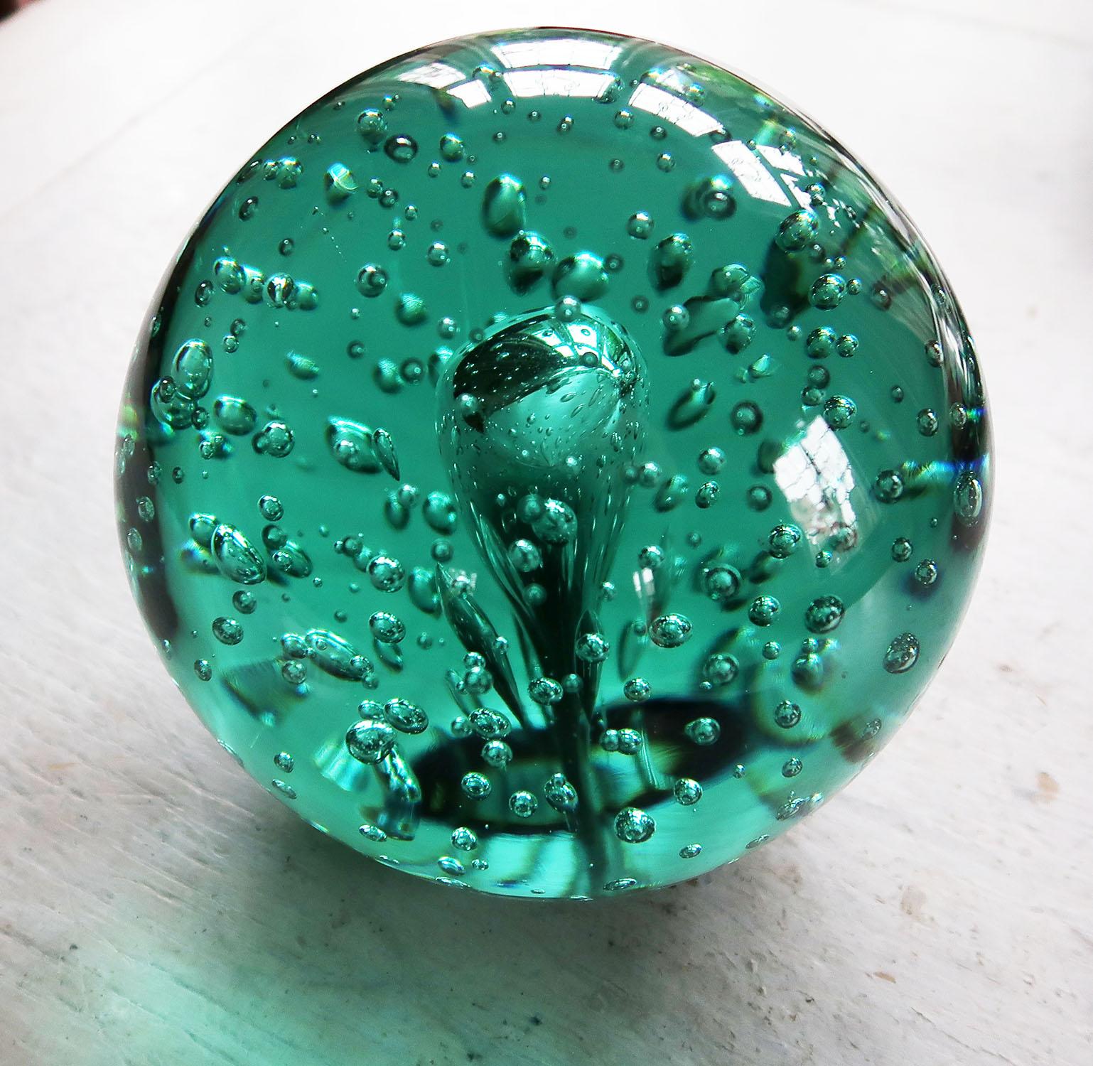 Victorian Large Antique Green Glass Doorstop, English, 19th Century