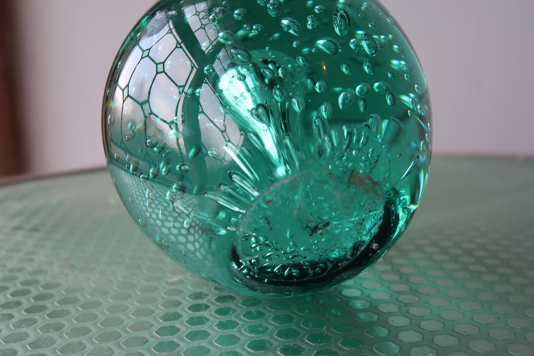 Hand-Crafted Large Antique Green Glass Doorstop, English, 19th Century