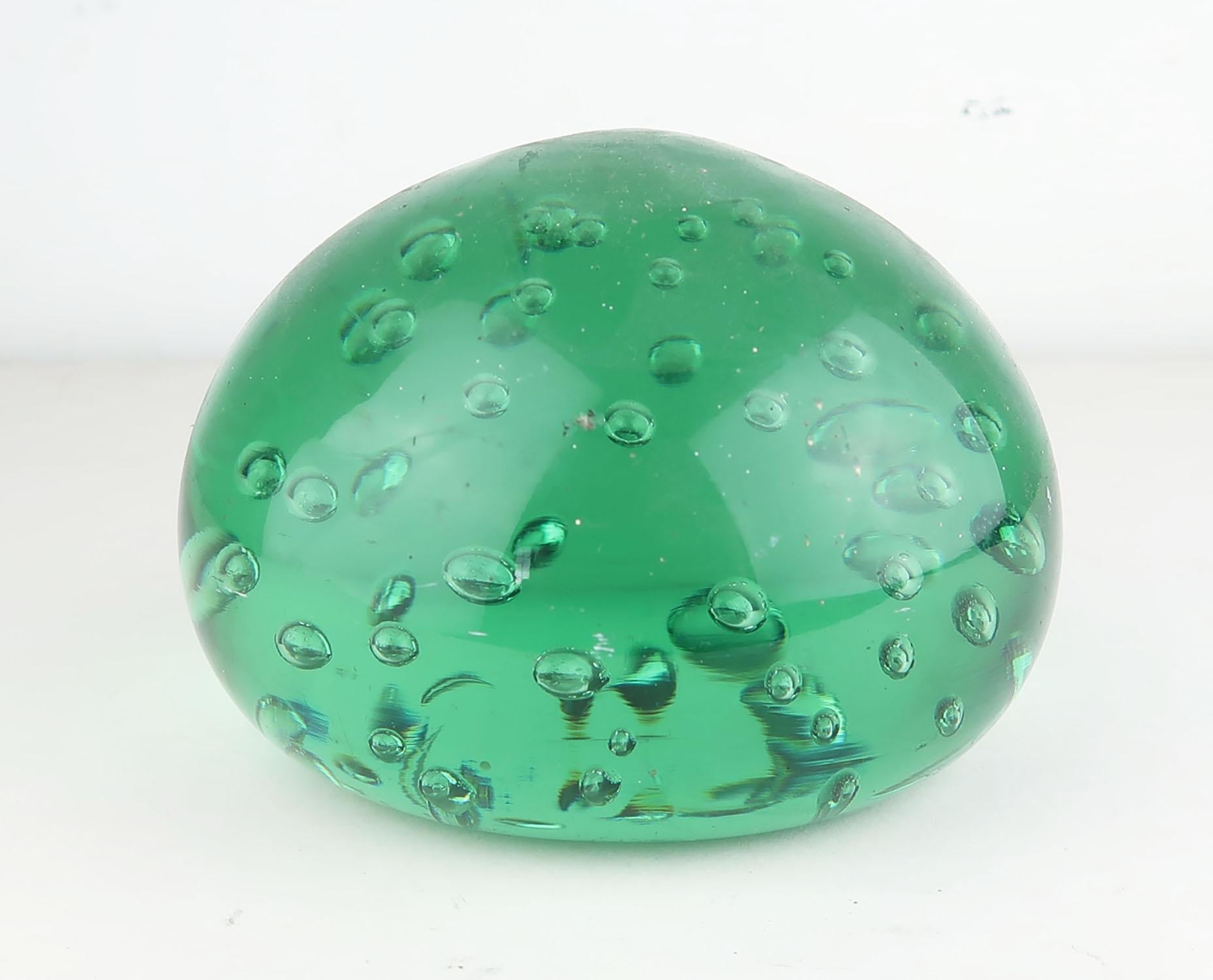 Victorian Large Antique Green Glass Doorstop, English, Late 19th Century