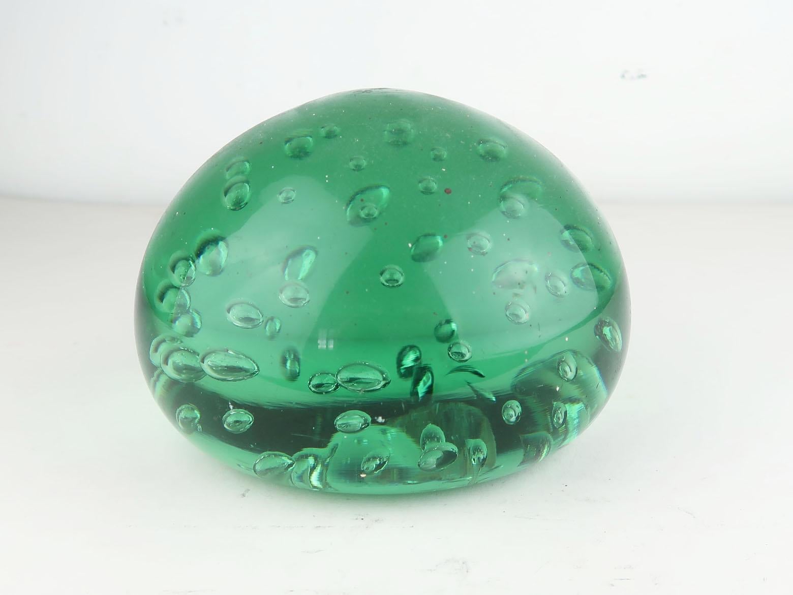 Hand-Crafted Large Antique Green Glass Doorstop, English, Late 19th Century