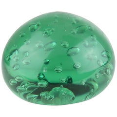 Large Antique Green Glass Doorstop, English, Late 19th Century