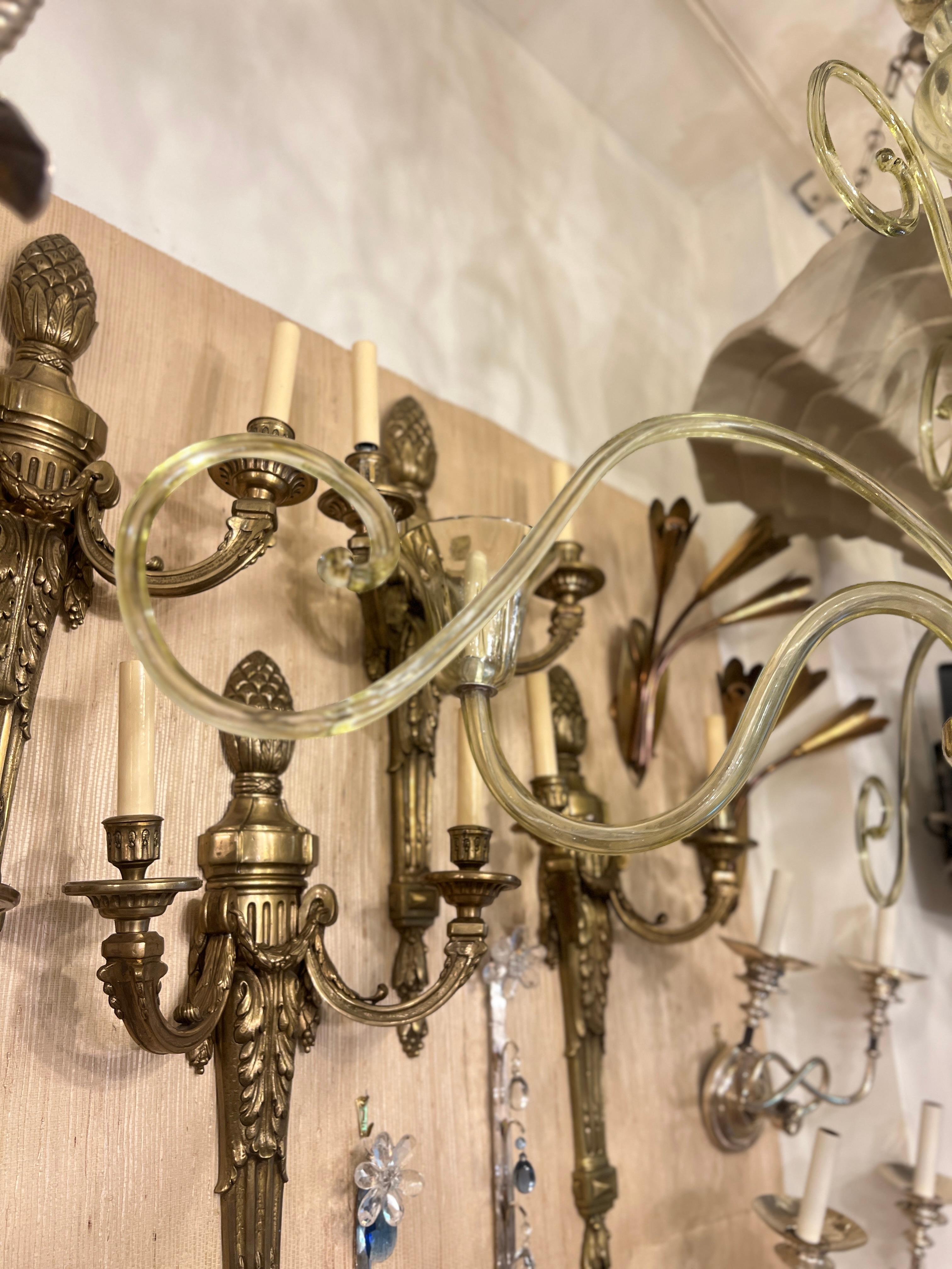 Grande lampadario di Murano verde antico in vendita 1