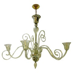 Grande lampadario di Murano verde antico