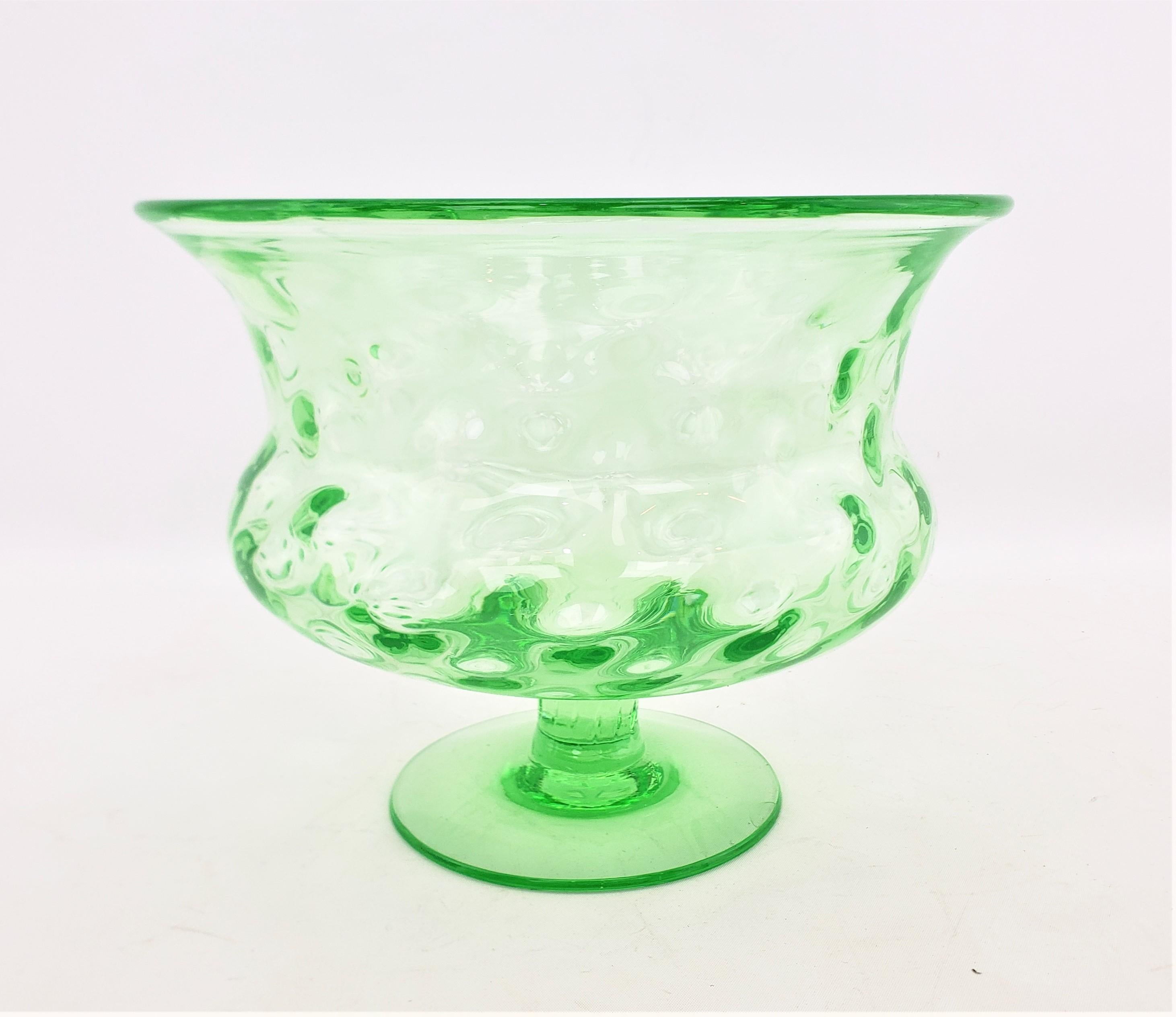 uranium glass footed bowl