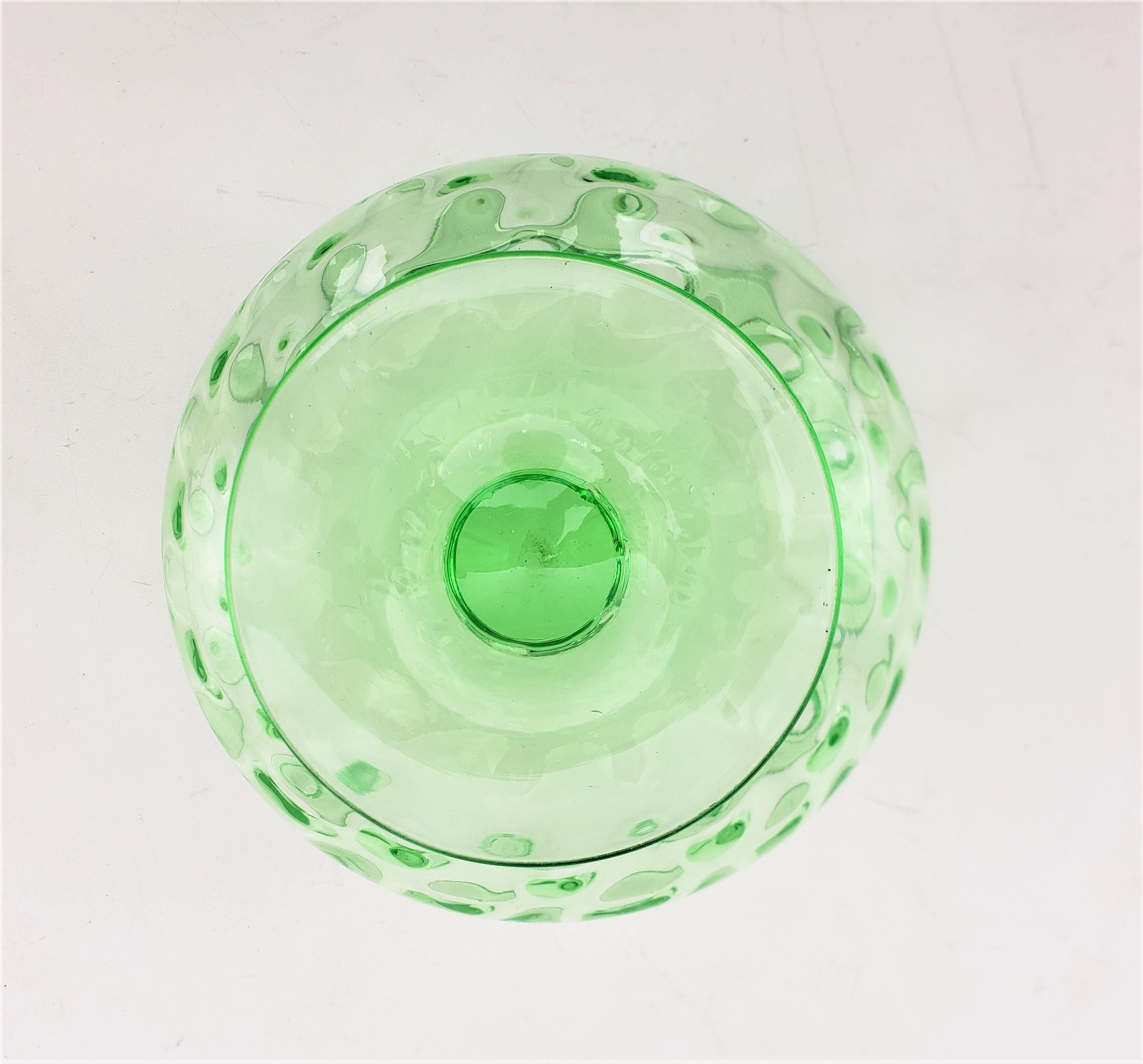 Large Antique Green Uranium Glass Pedestal Bowl with Raised Sides In Good Condition For Sale In Hamilton, Ontario