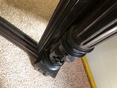 Large Antique Grunderzeit Floor Mirror with a Black Frame from Austria