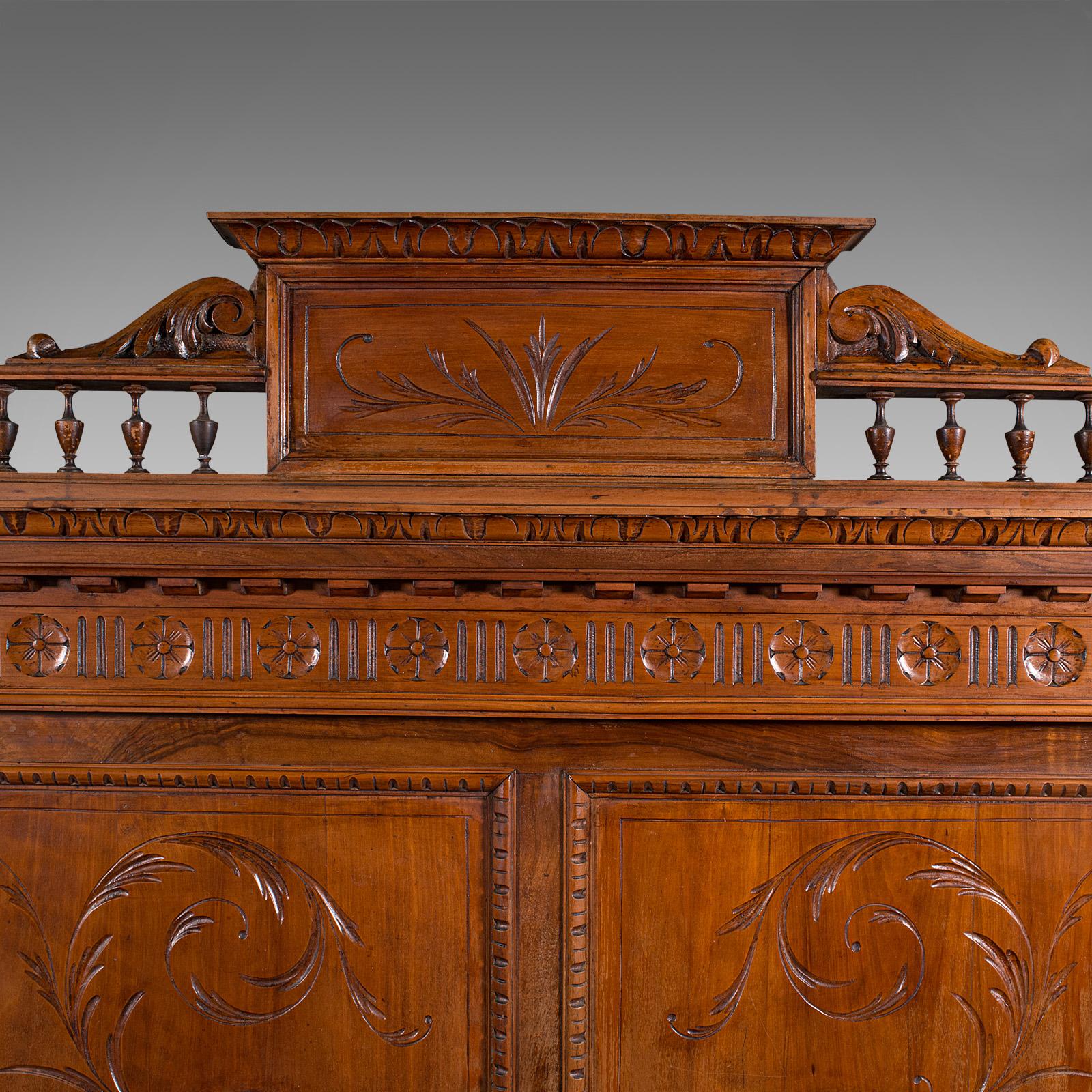 Large Antique Hall Settle, Italian, Pine, Walnut, Bench, Pew, Victorian, C.1850 For Sale 2