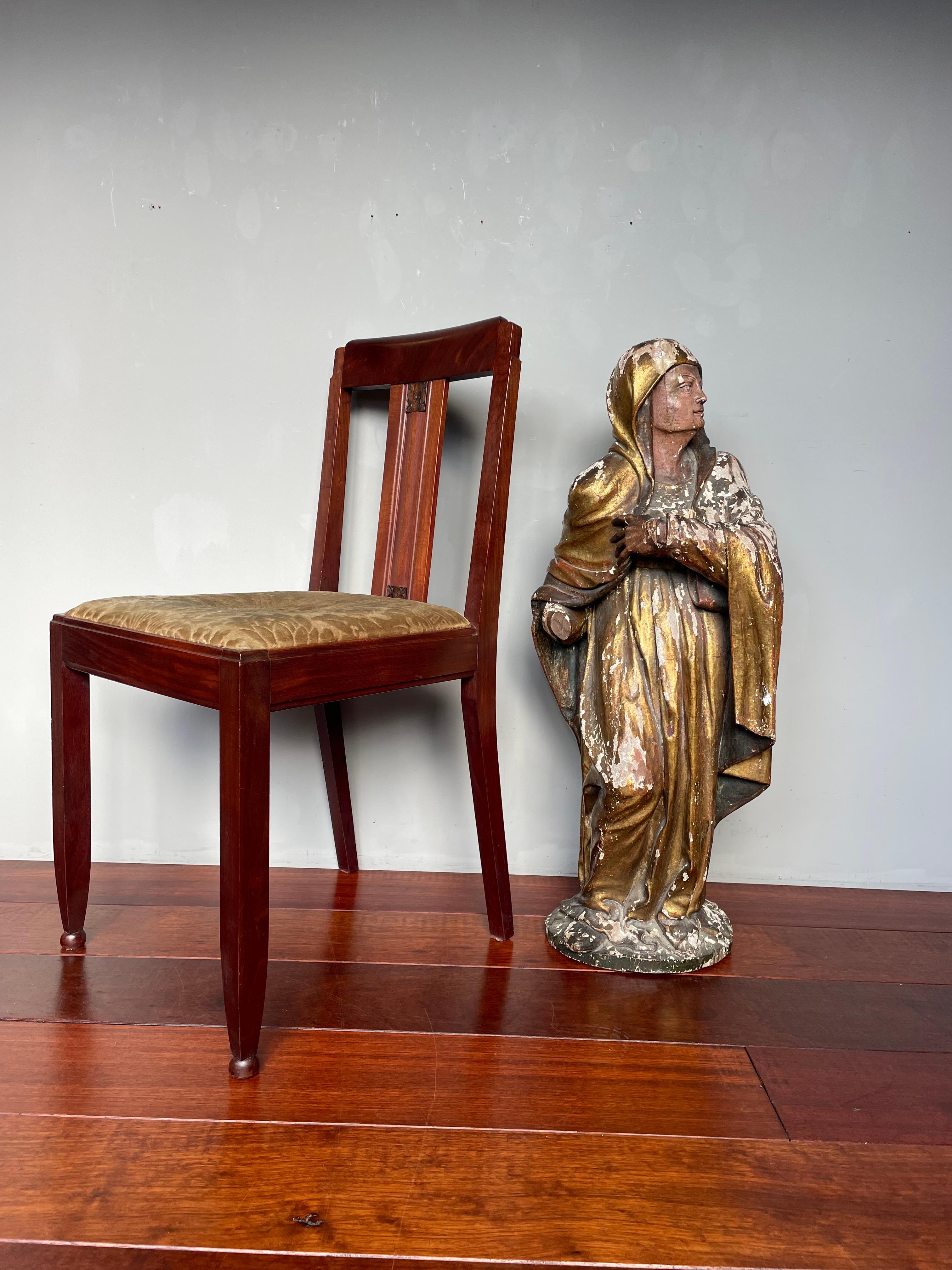 Unique hand carved and gilt church statue of a female Saint. 

Over the decades we have owned and sold a few top quality carved church relics and this statue of a female Saint is one of the oldest to date. For a church sculpture of this age to still