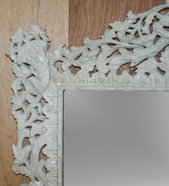 Large Antique Hand Carved & Painted Burmese Liberty's London Overmantle Mirror
