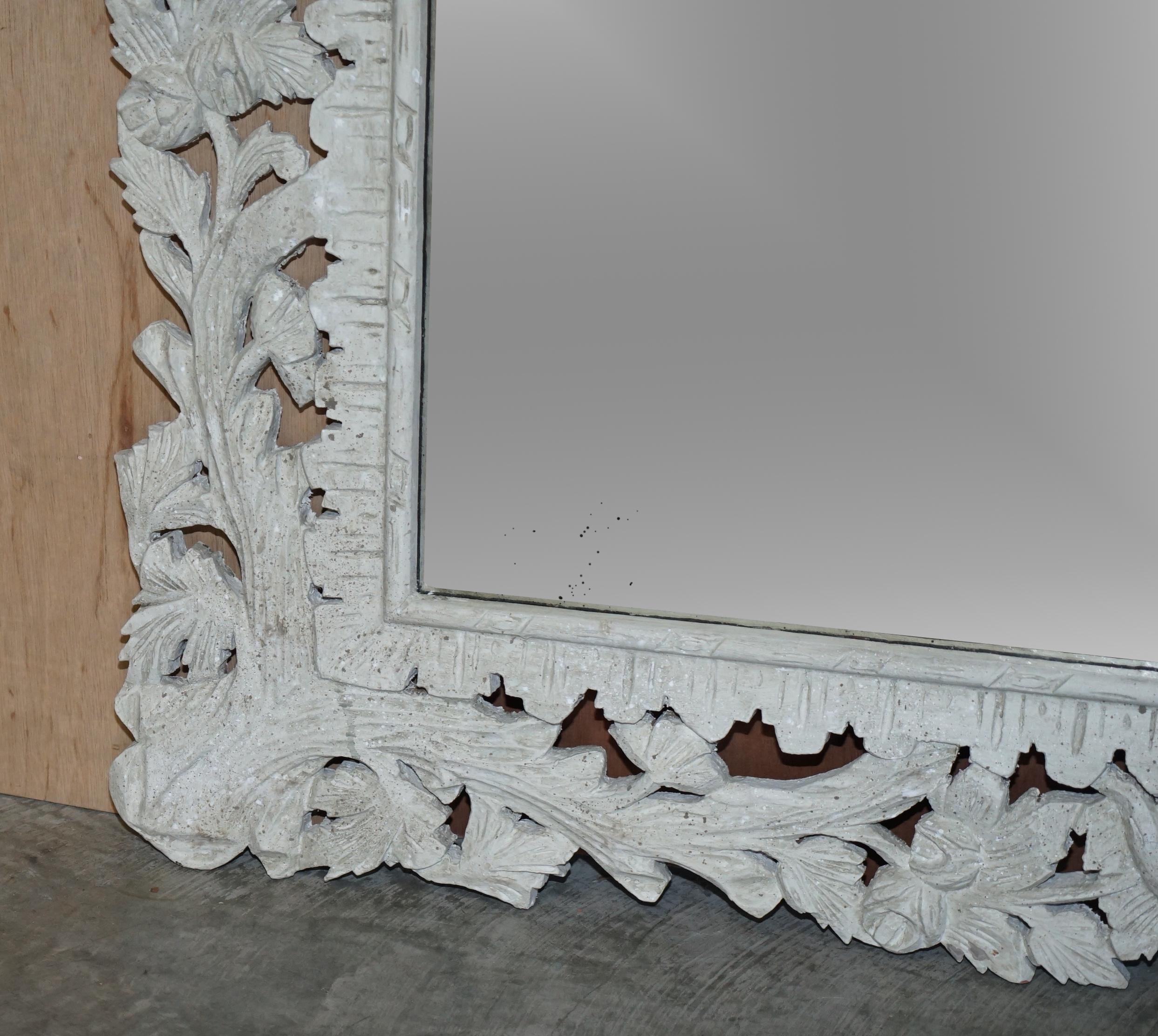 Victorian Large Antique Hand Carved & Painted Burmese Liberty's London Overmantle Mirror For Sale