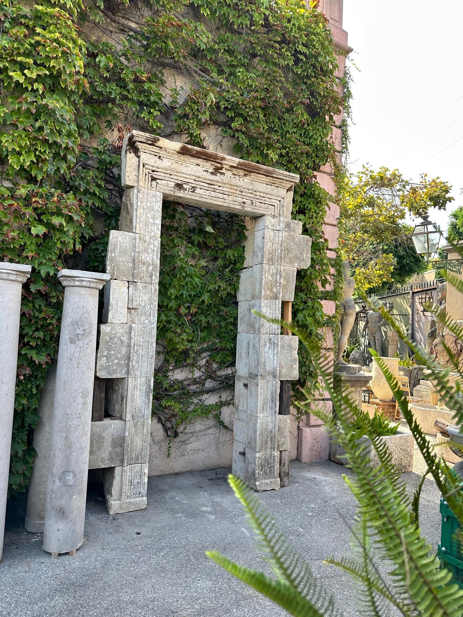 Large Antique Hand Carved Stone Doorway Entryway Door surround portal  10
