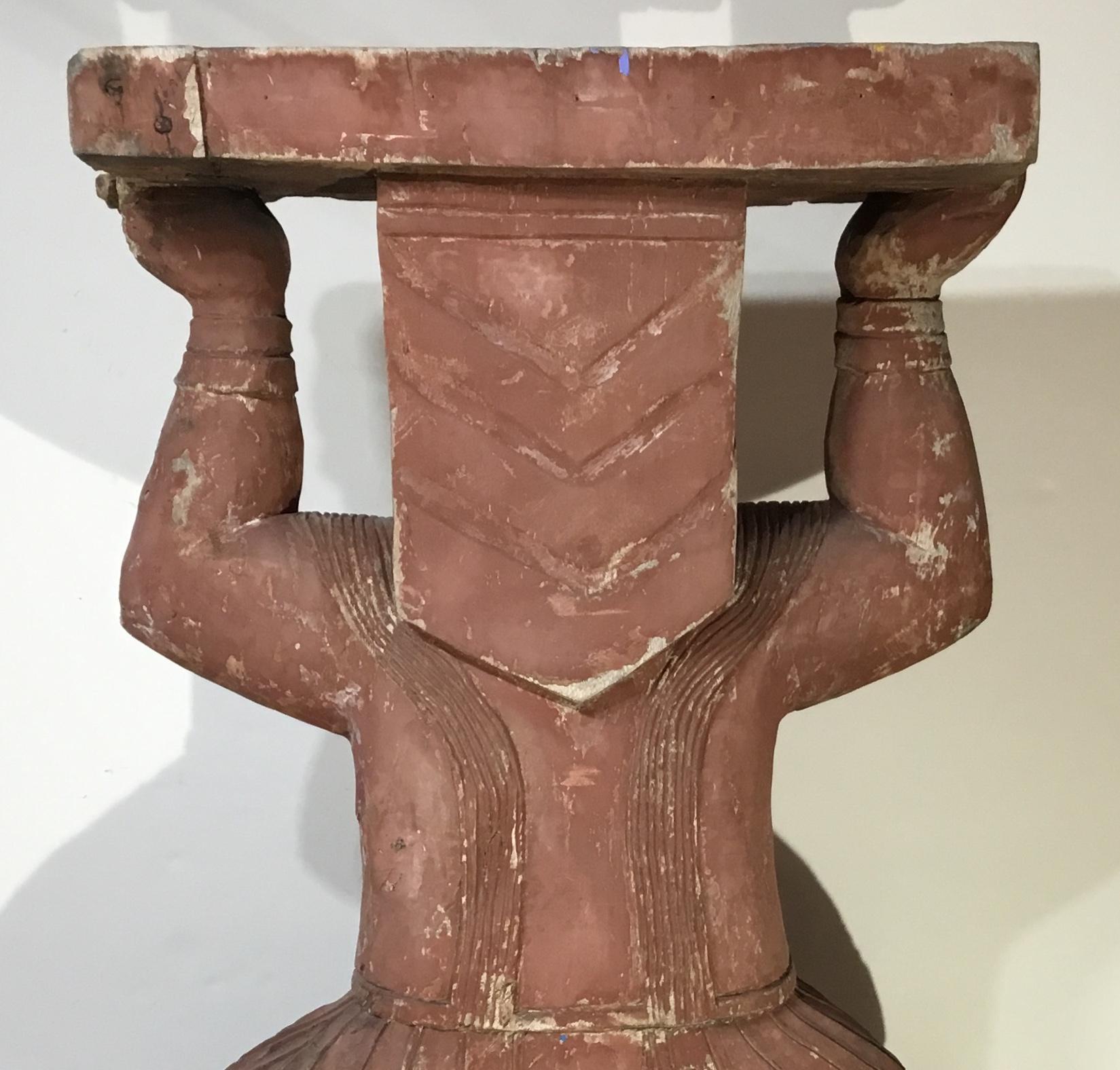 Large Antique Hand Carved Wood Sculpture 5