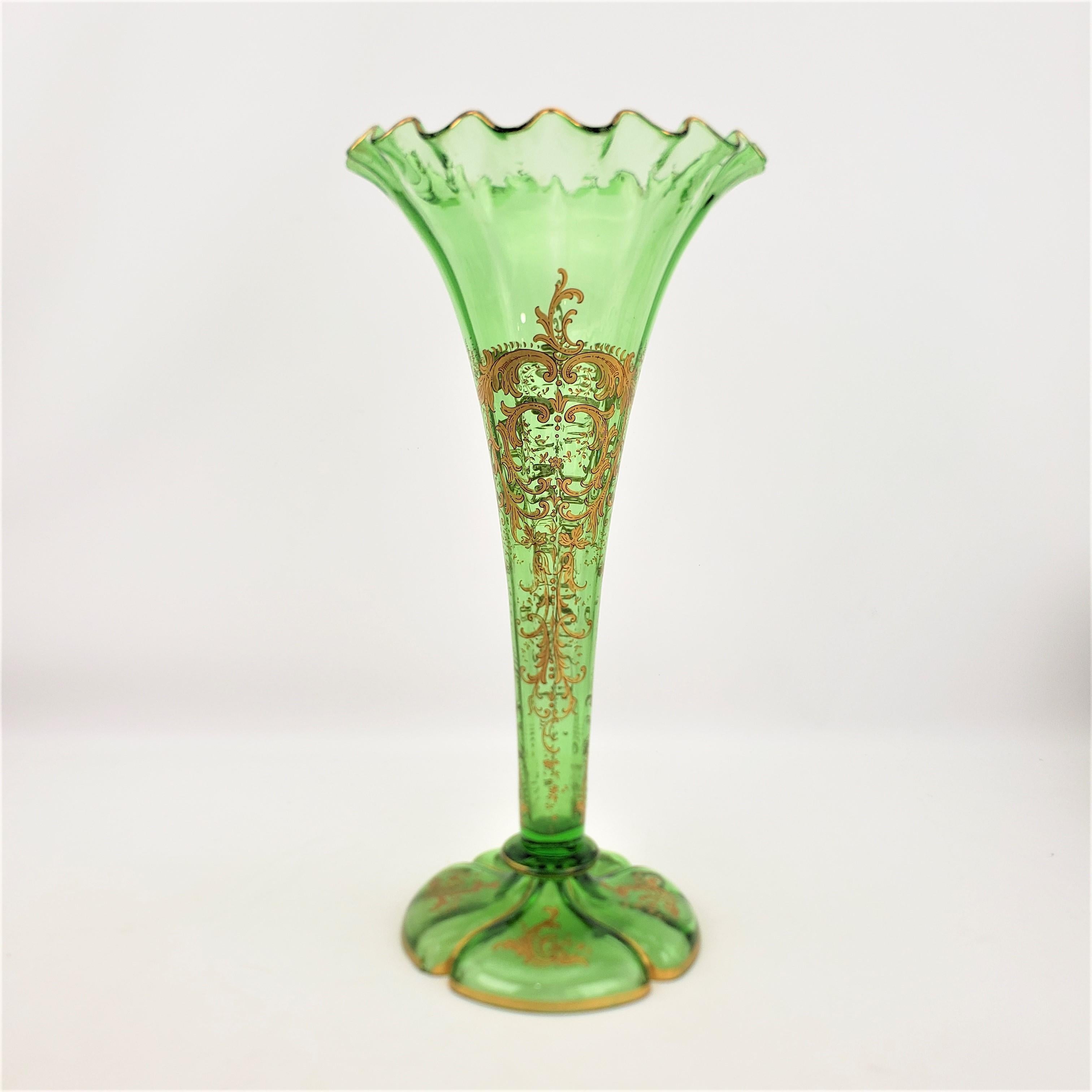 antique green glass vase