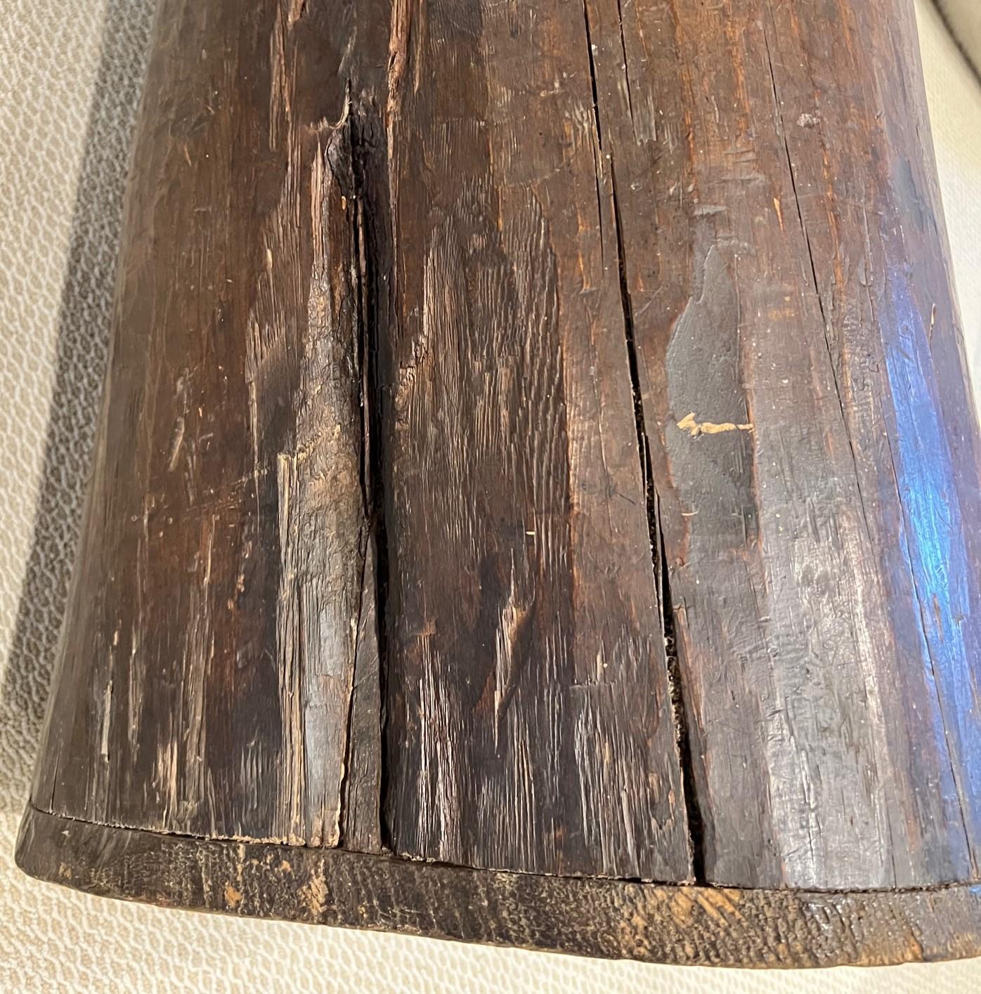 19th Century Large Antique Hand Hewn Tree Trunk Barrel with Lid For Sale