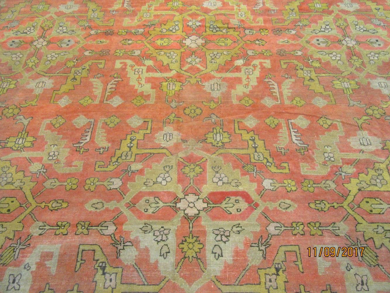 Large Antique Hand-Knotted Indian Agra In Good Condition For Sale In Atlanta, GA