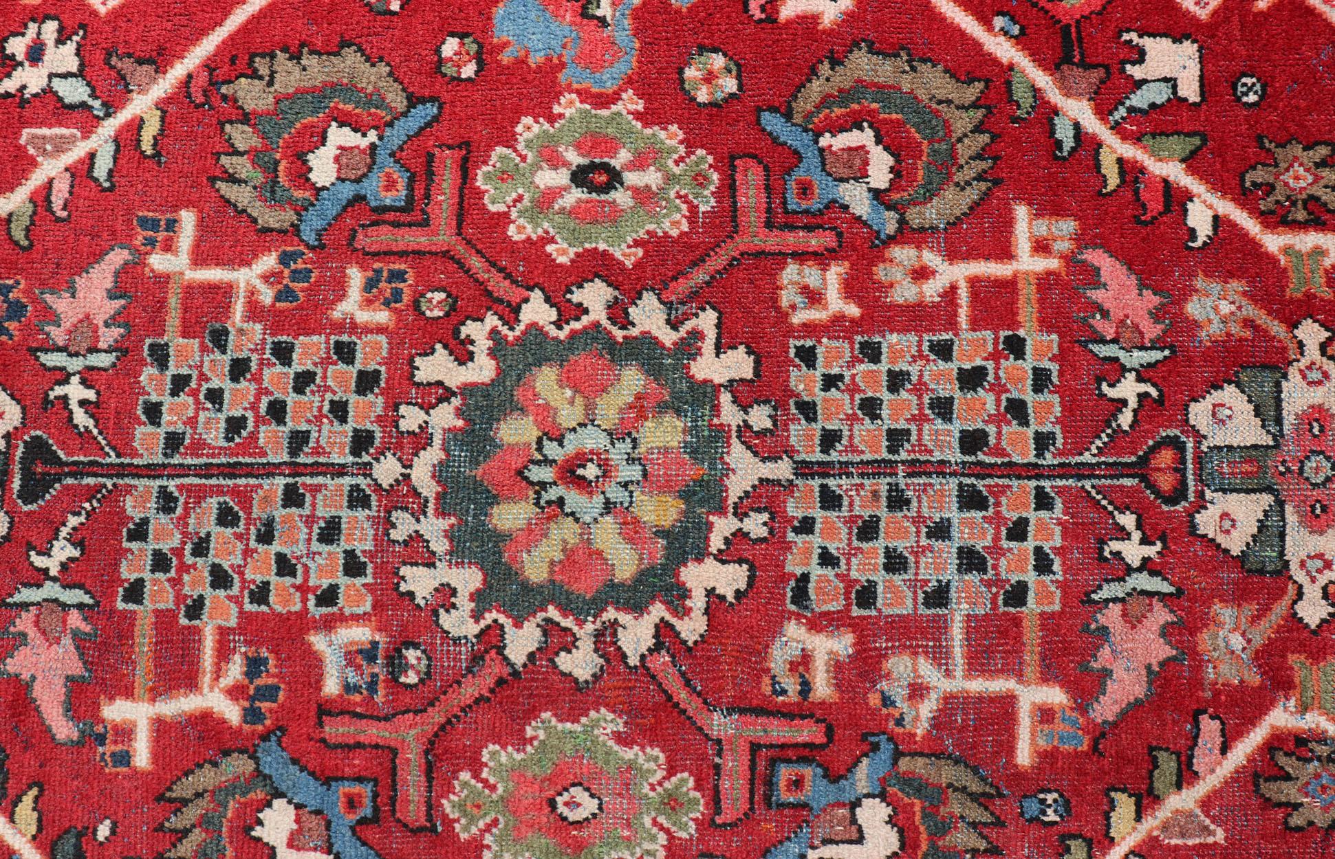 Großer antiker handgeknüpfter persischer Sultanabad-Mahal-Teppich mit Medaillonmuster im Angebot 10