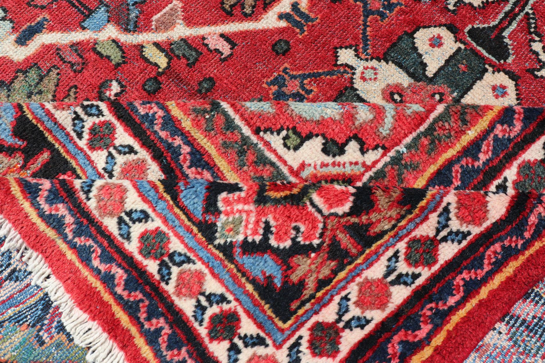 Großer antiker handgeknüpfter persischer Sultanabad-Mahal-Teppich mit Medaillonmuster im Angebot 11