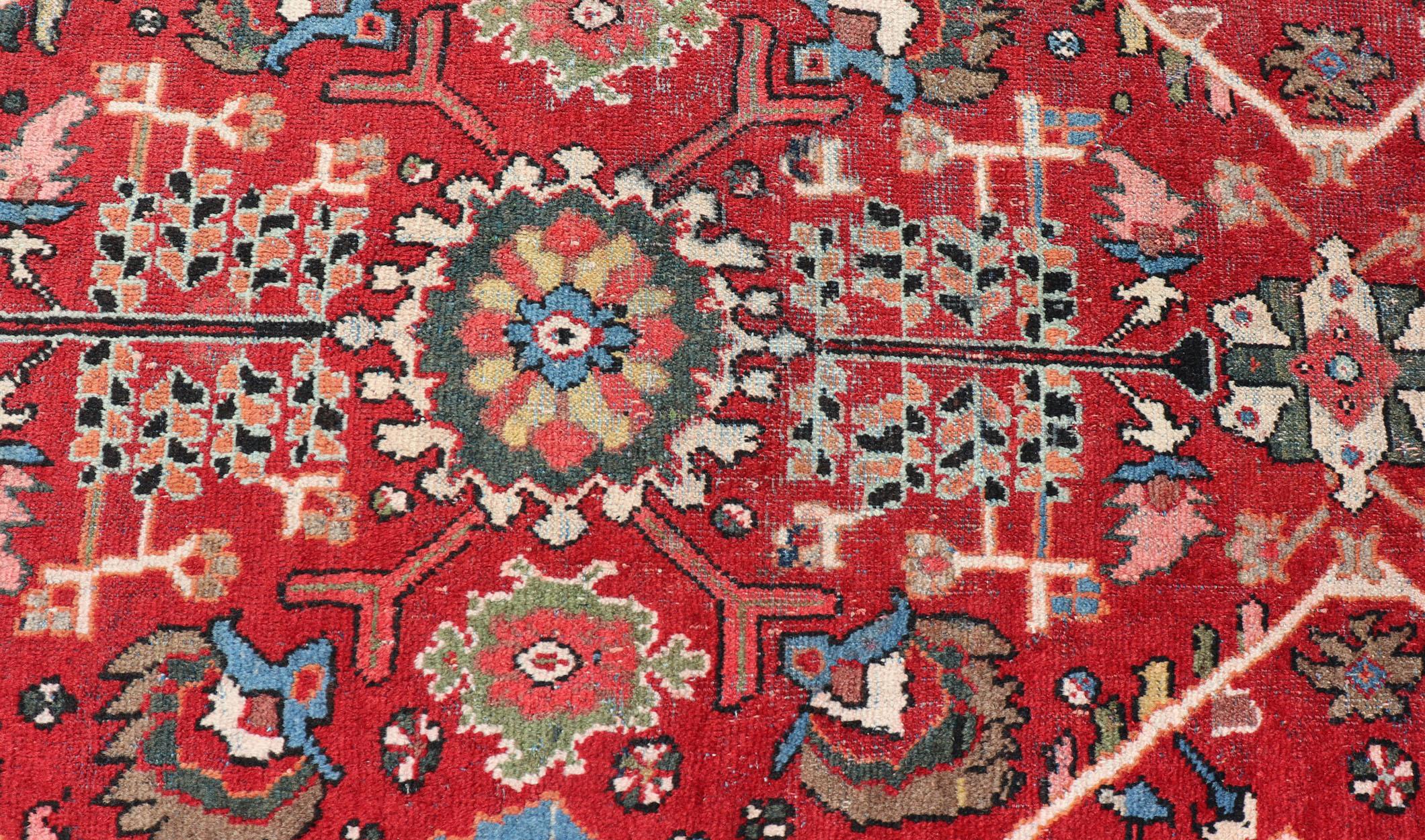Großer antiker handgeknüpfter persischer Sultanabad-Mahal-Teppich mit Medaillonmuster (Handgeknüpft) im Angebot