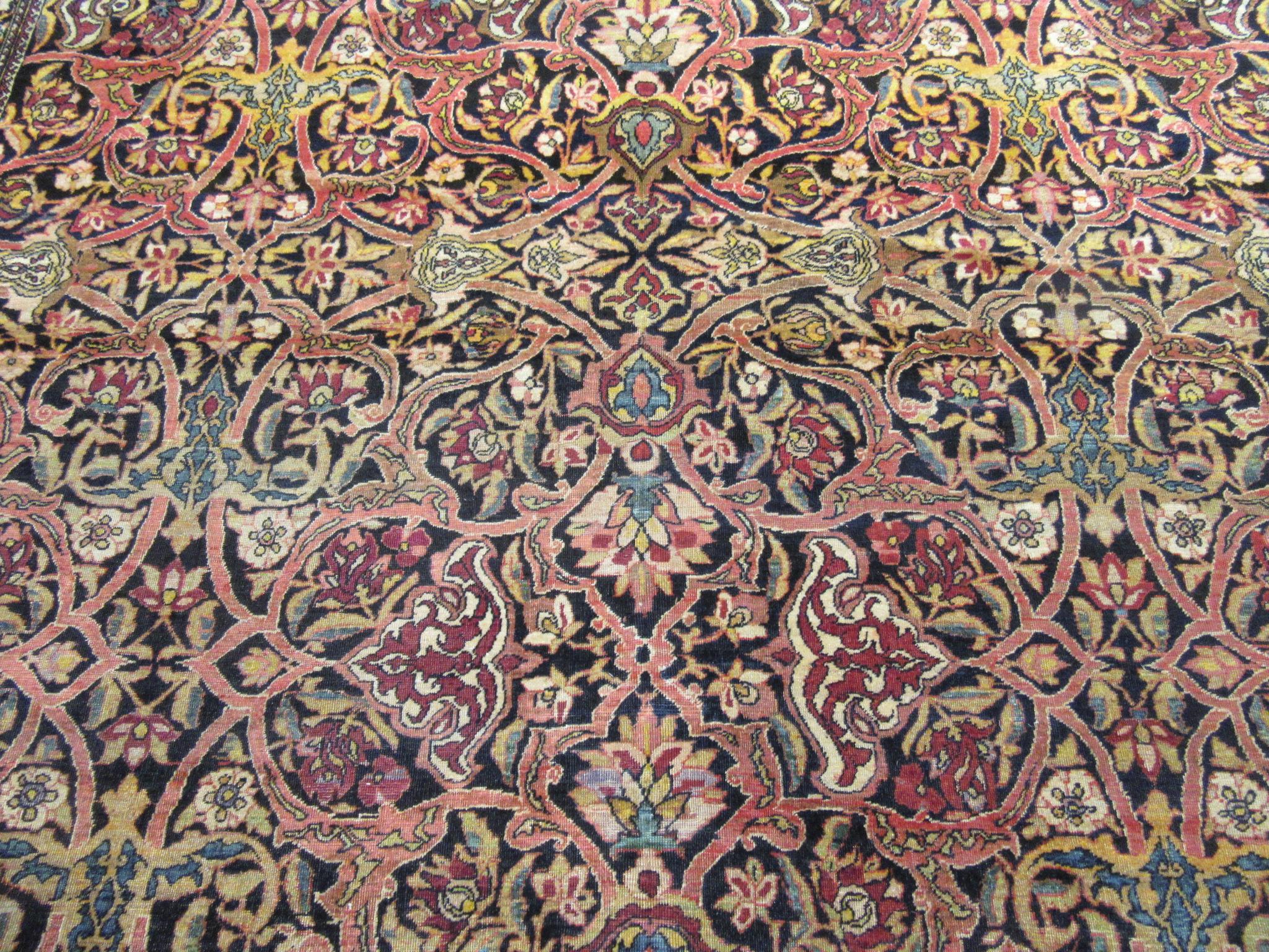20th Century Large Antique Hand Knotted Wool Persian Isfahan Rug For Sale