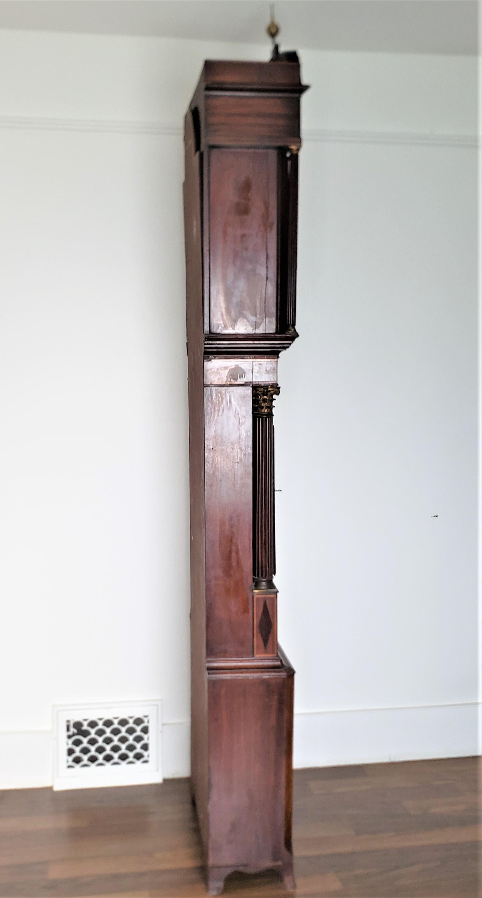 Large Antique Hand-Painted English Grandfather Clock Commemorating Lord Nelson For Sale 8