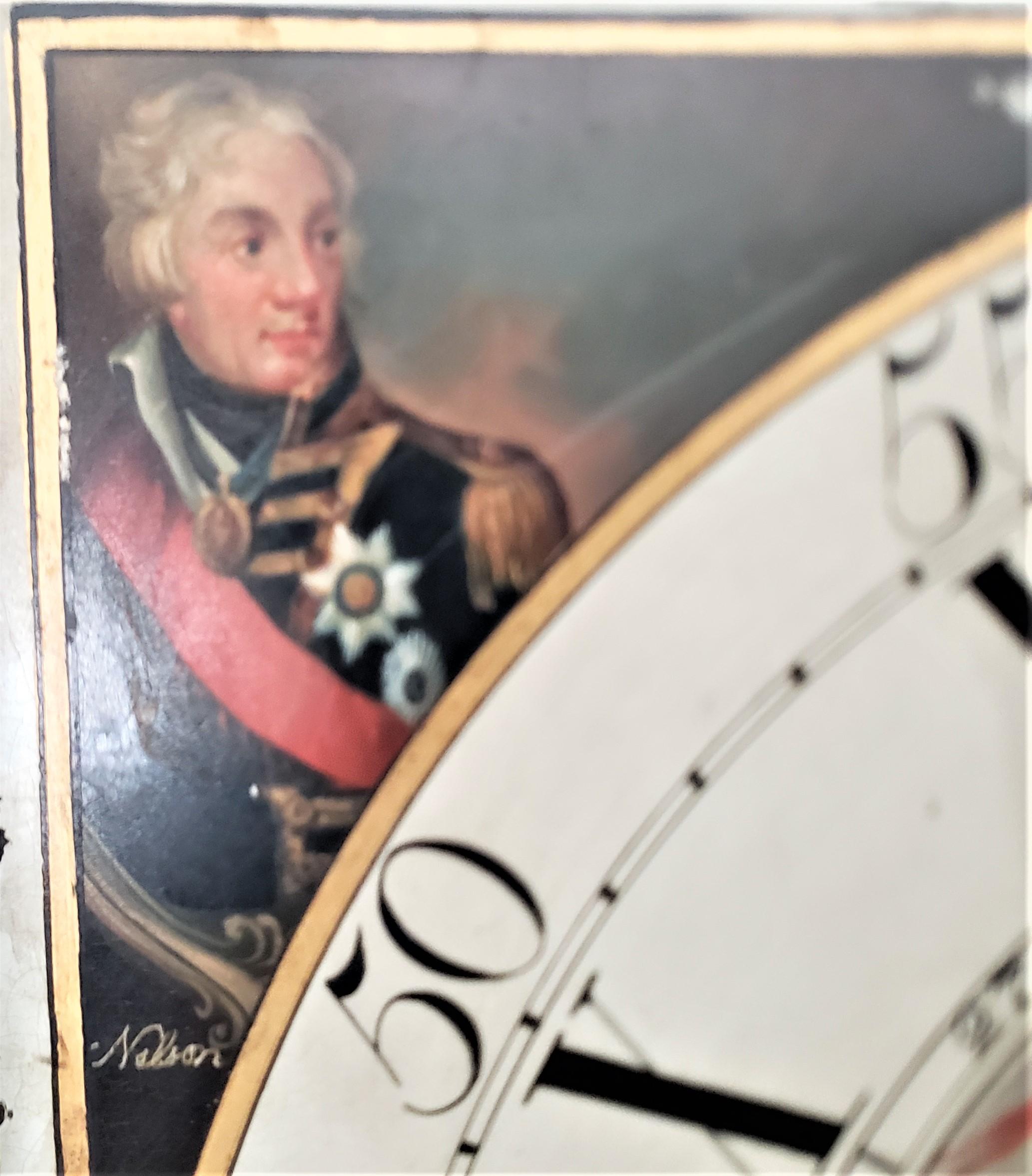 Anglais Grande horloge ancienne de grand-père anglaise peinte à la main commémorant Lord Nelson en vente