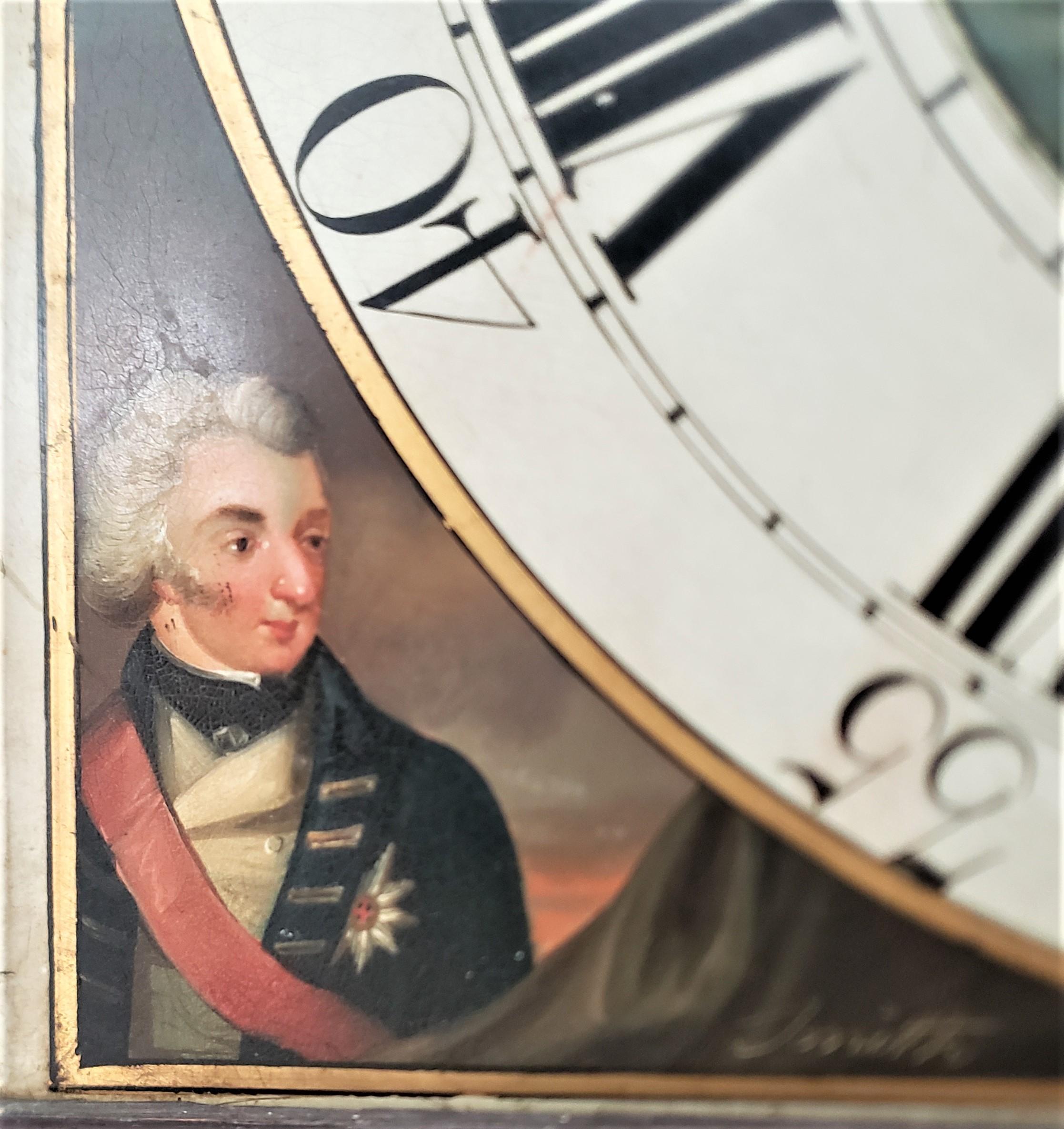 Hand-Crafted Large Antique Hand-Painted English Grandfather Clock Commemorating Lord Nelson For Sale