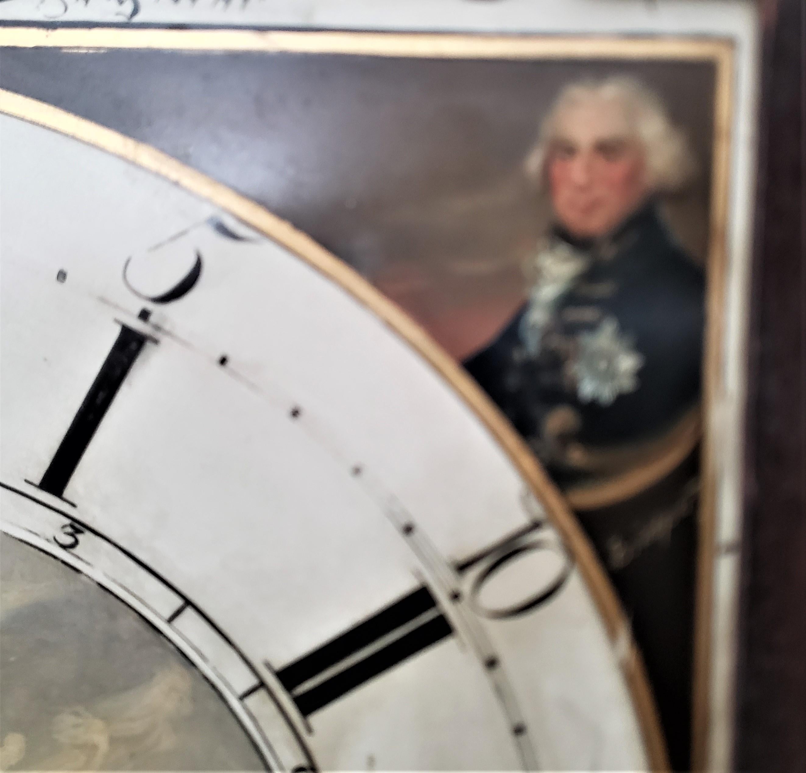 19th Century Large Antique Hand-Painted English Grandfather Clock Commemorating Lord Nelson For Sale