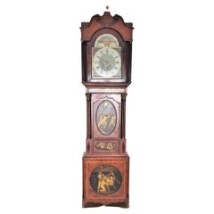 Large Antique Hand-Painted English Grandfather Clock Commemorating Lord Nelson