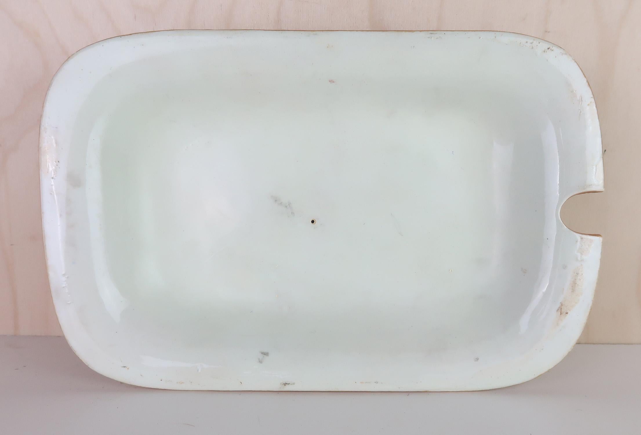19th Century Large Antique Hand Painted Ironstone Pottery Tureen. English C.1820 For Sale