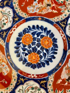 Large Antique Hand Painted Japanese Imari Charger