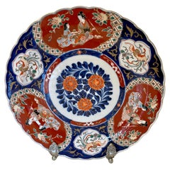 Large Antique Hand Painted Japanese Imari Charger