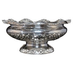 Large Antique Hand-Pierced Silver Basket