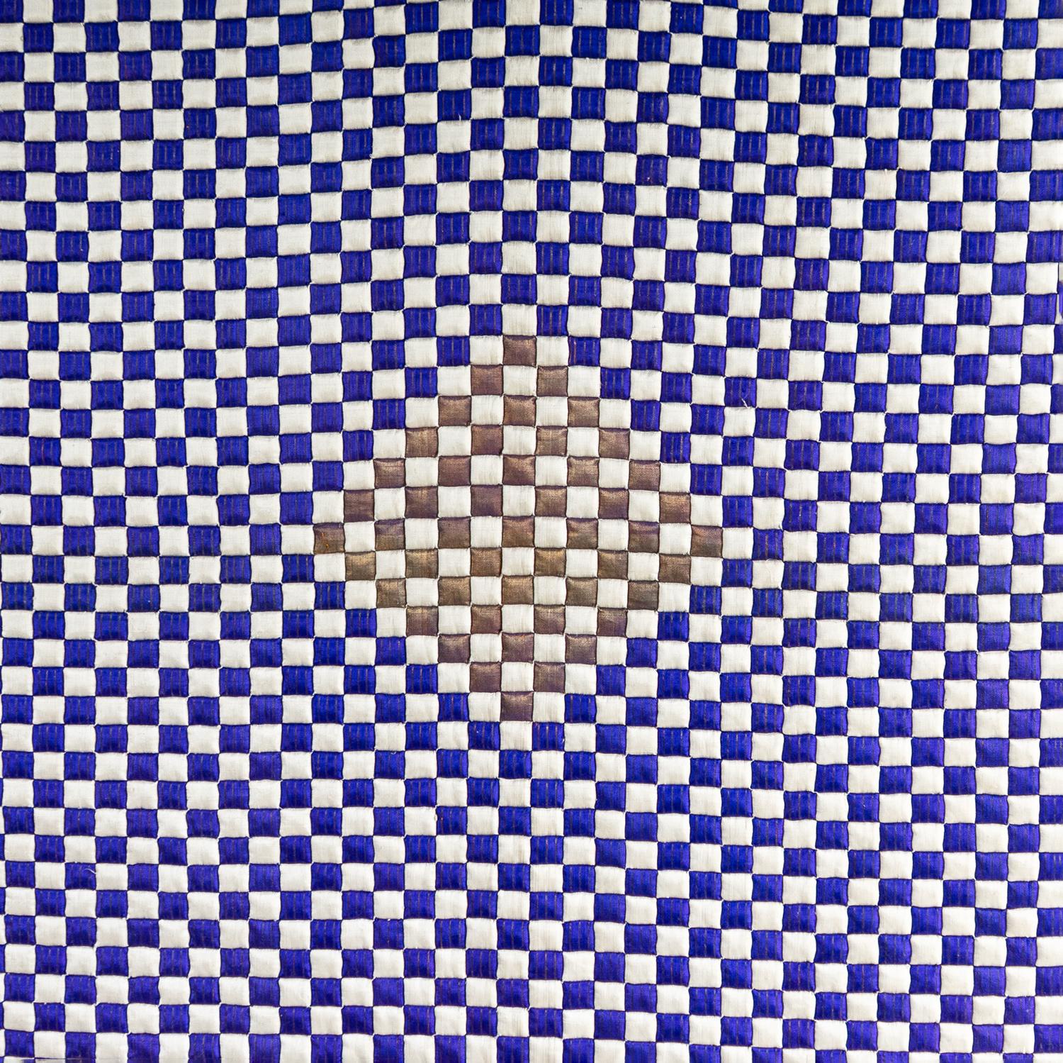 Grande courtepointe ancienne cousue à la main, design en damier, début du 20ème siècle en vente 5