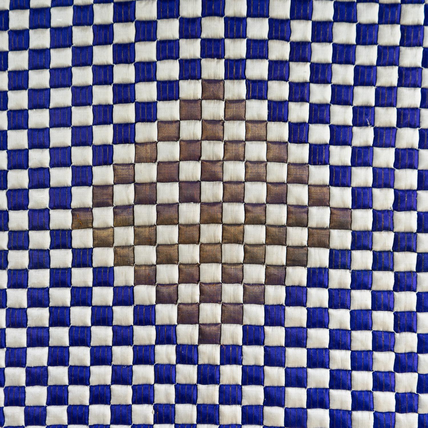 Grande courtepointe ancienne cousue à la main, design en damier, début du 20ème siècle en vente 6