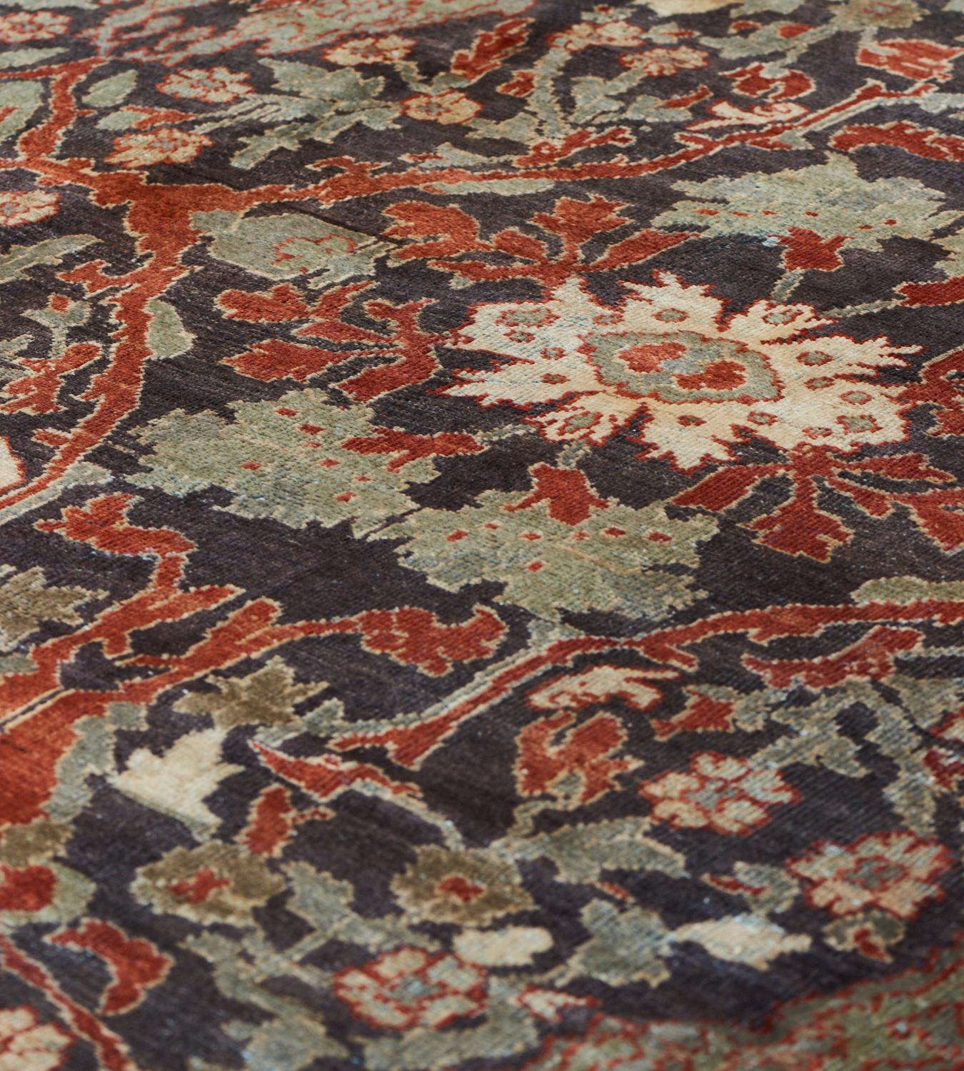 Hand-Knotted Large Antique Handwoven Persian Sultanabad Rug For Sale